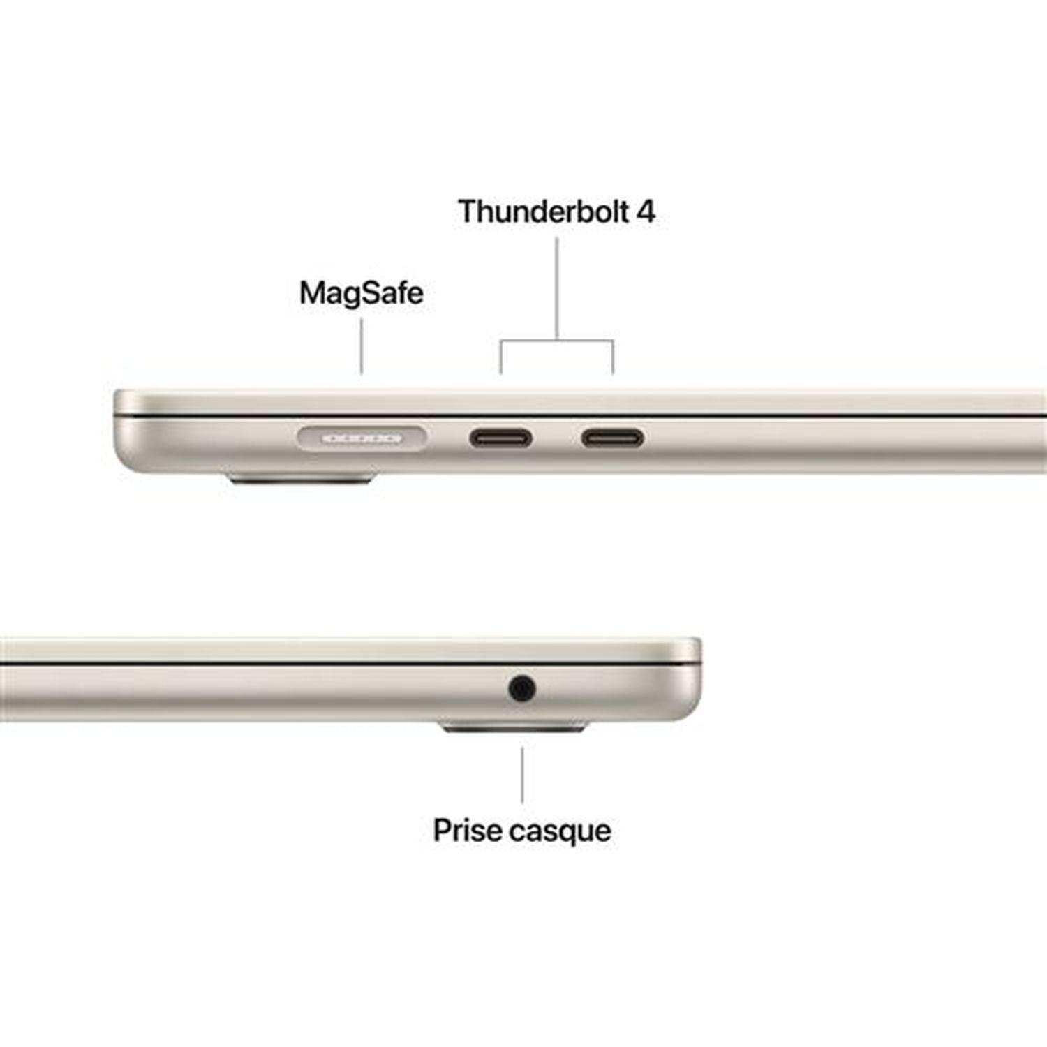 Voir la diapositive 7 : APPLE Ordinateur portable MacBook Air 15'' 256Go SSD 16Go RAM Puce M4 - Lumière Stellaire