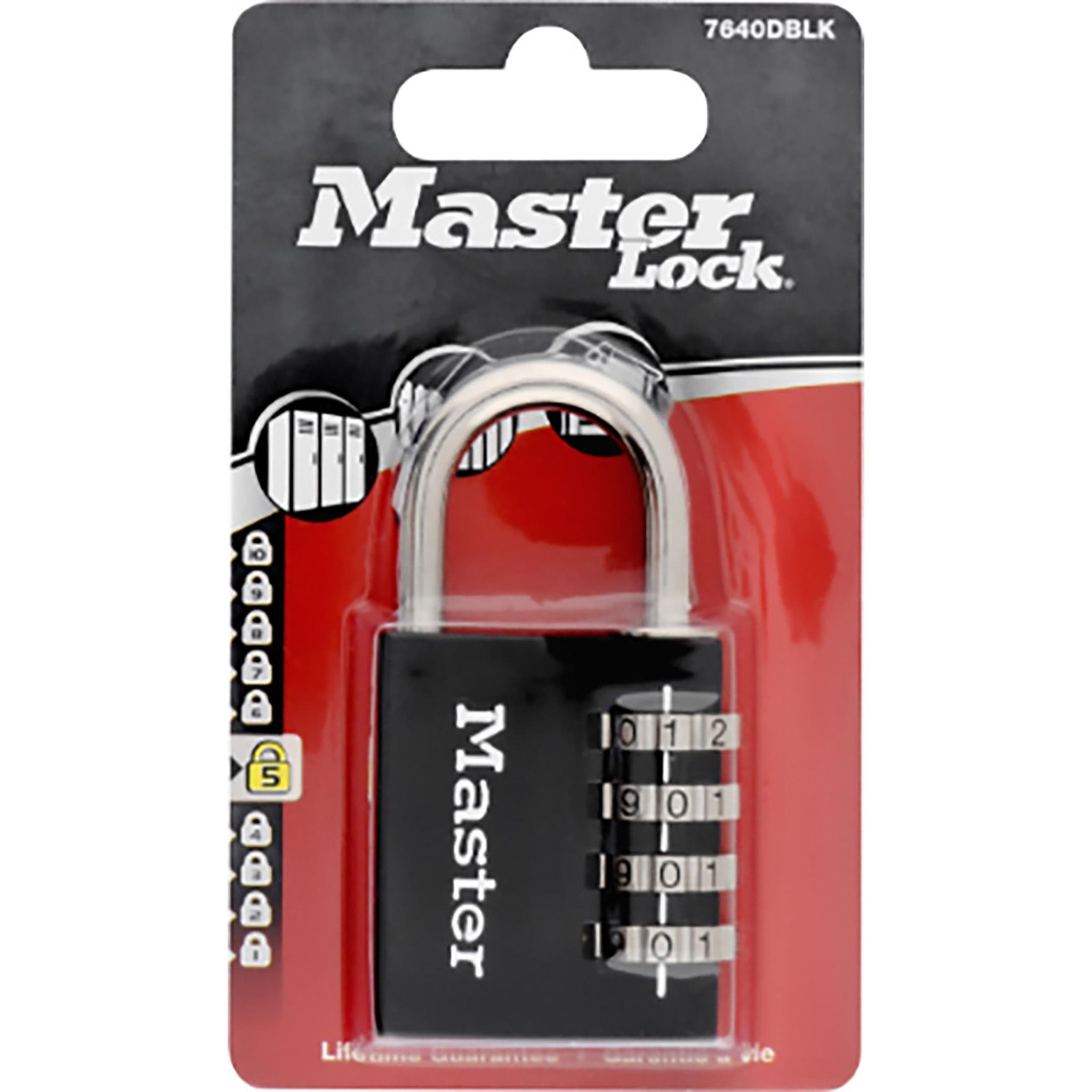 MASTER LOCK Cadenas à combinaison 40 mm combi en aluminium massif noir