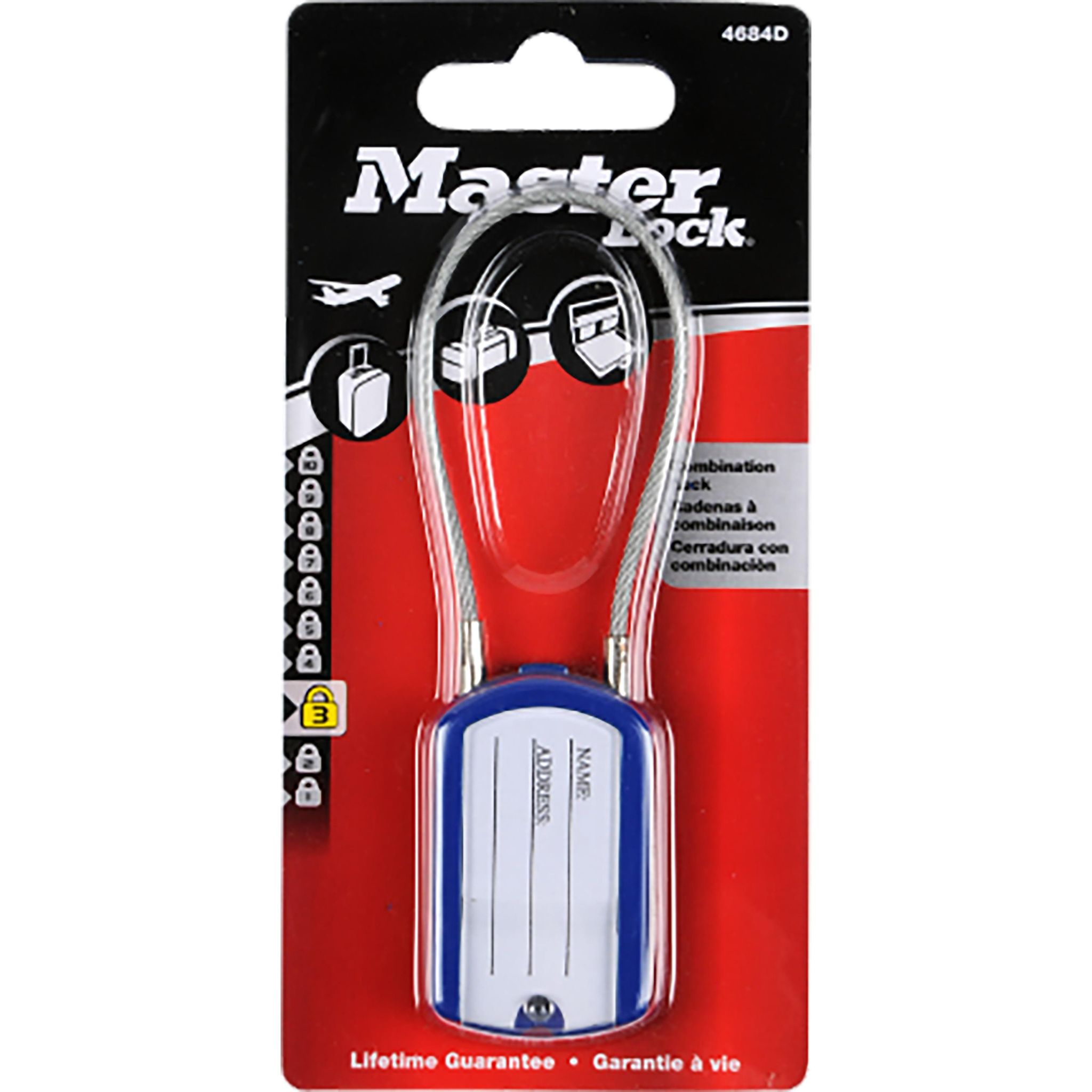 MASTER LOCK Cadenas porte-adresse à combinaison 30 mm