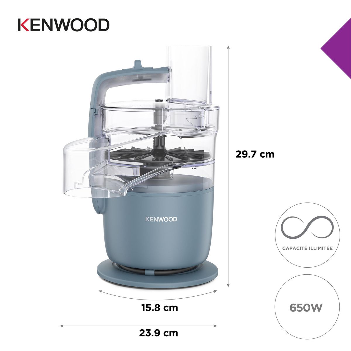 KENWOOD Robot multifonction FDP22000GY - Gris bleu