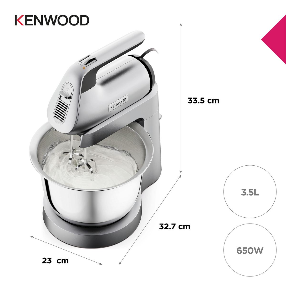KENWOOD Batteur électrique HMP54000SI - Silver