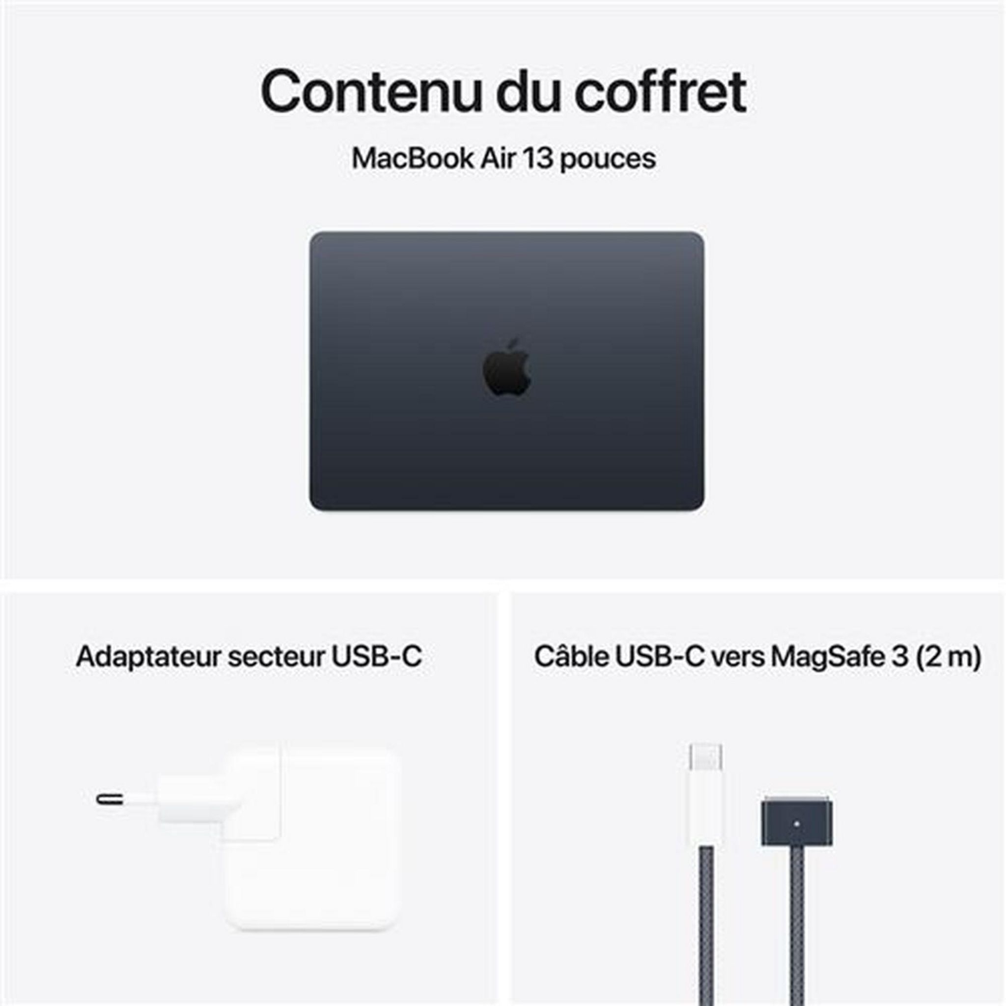 Voir la diapositive 11 : APPLE Ordinateur portable MacBook Air 13'' 512 Go SSD 24Go RAM Puce M4 - Midnight