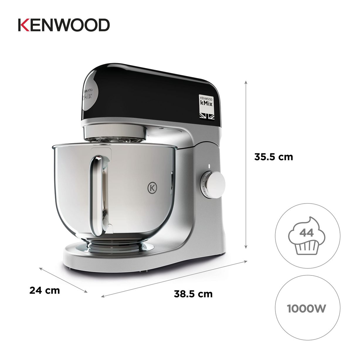 KENWOOD Robot pâtissier multifonction KMX750BK - Noir et gris
