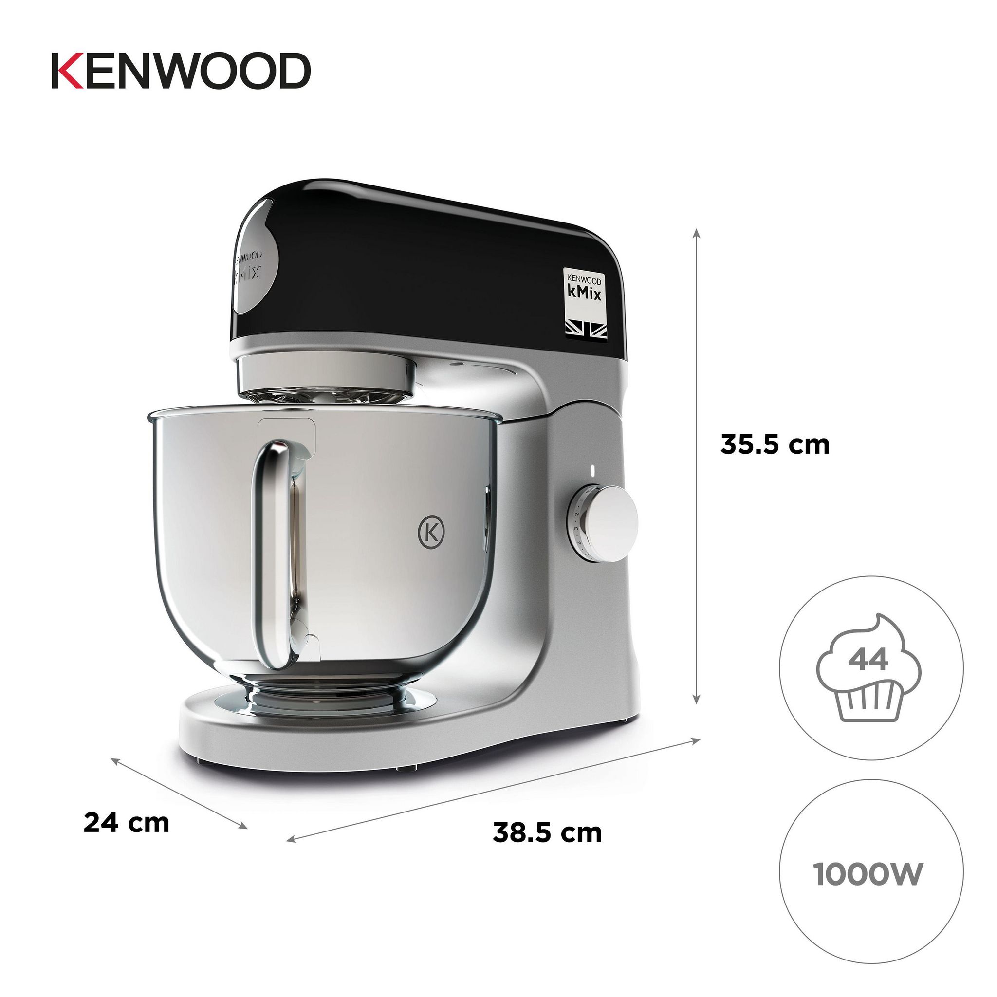 Voir la diapositive 3 : KENWOOD Robot pâtissier multifonction KMX750BK - Noir et gris