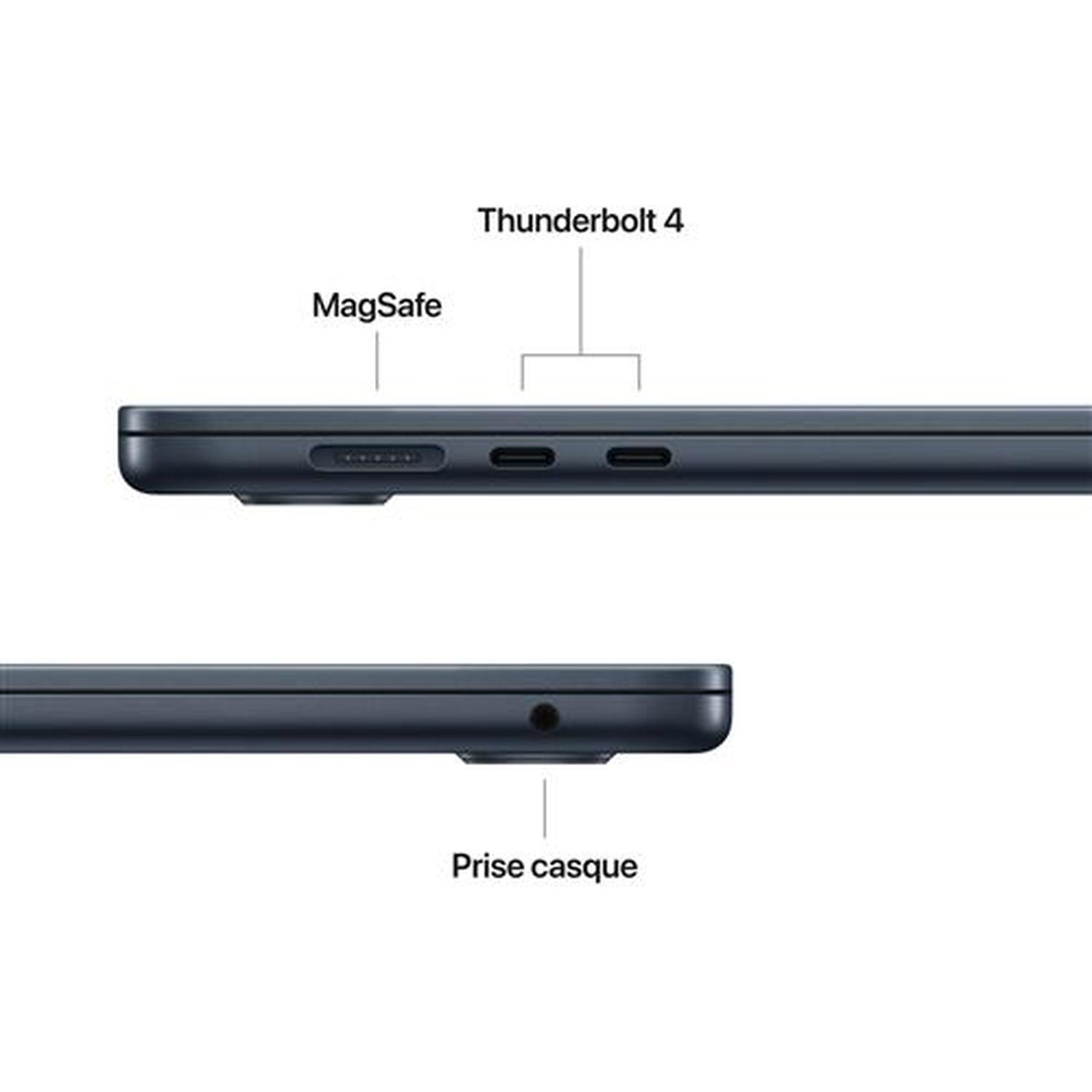 Voir la diapositive 7 : APPLE Ordinateur portable MacBook Air 15'' 256Go SSD 16Go RAM Puce M4 - Noir Midnight