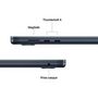 Voir la diapositive 7 : APPLE Ordinateur portable MacBook Air 15'' 256Go SSD 16Go RAM Puce M4 - Noir Midnight