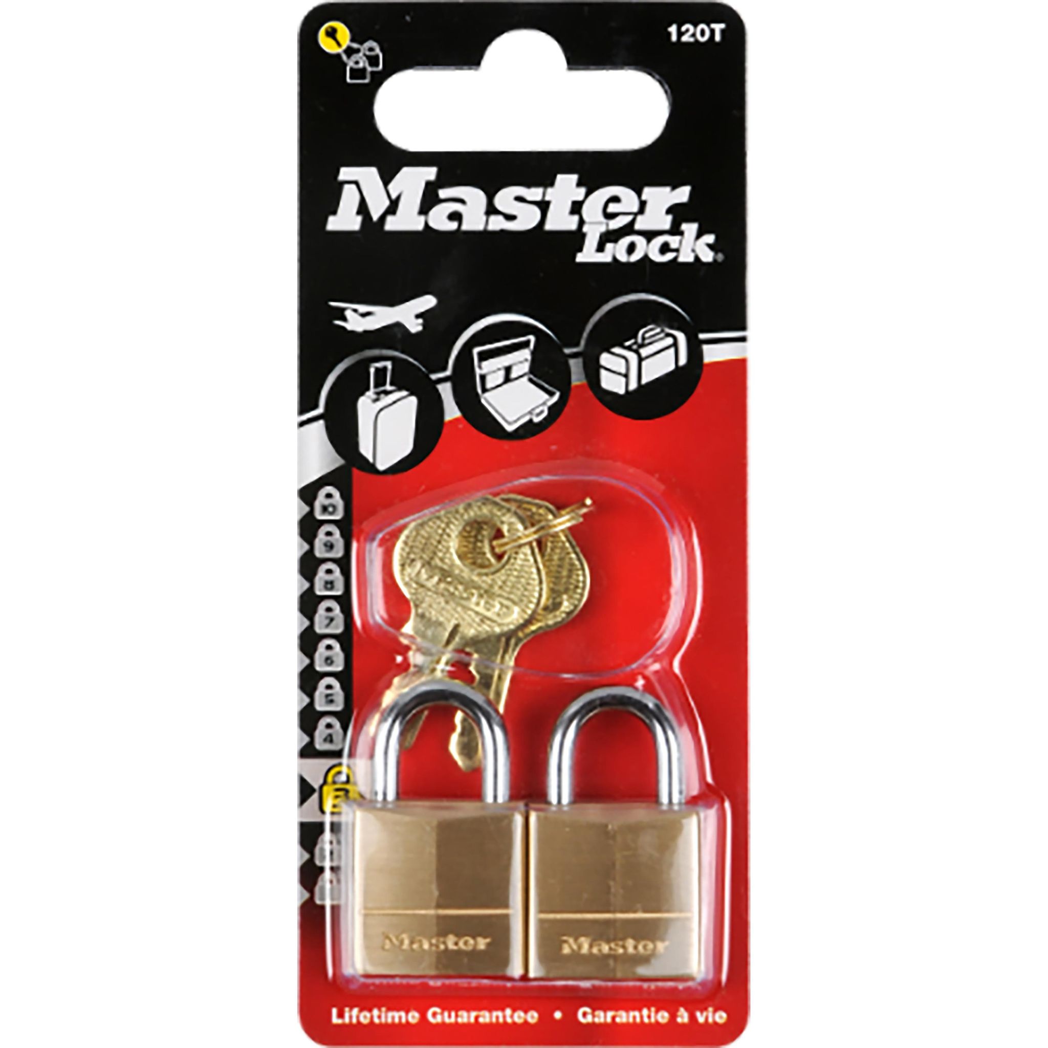 MASTER LOCK 2 Cadenas en laiton 20 mm