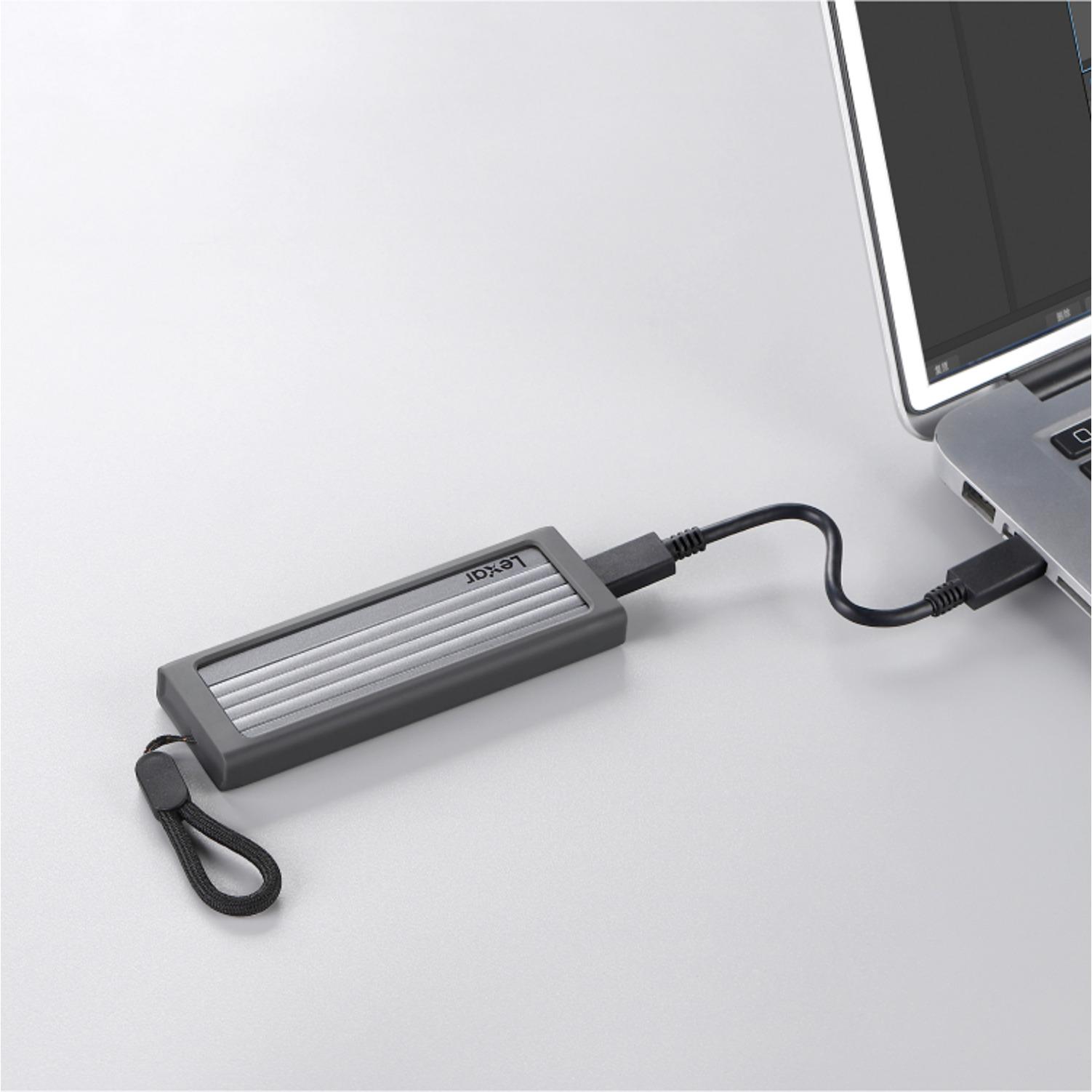 Voir la diapositive 2 : Disque SSD externe Lexar E6 2To USB 3.2 GEN2 -  Noir
