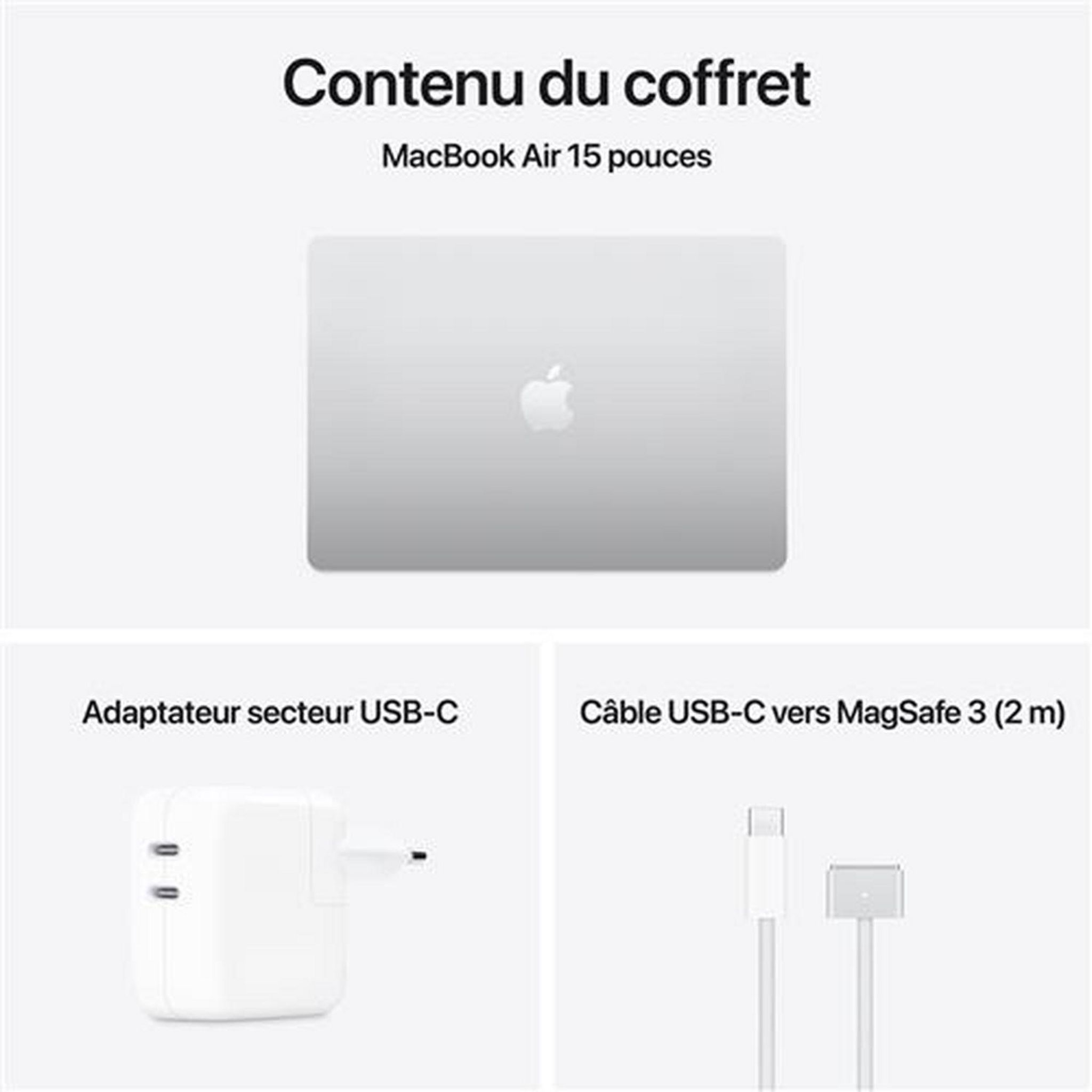 Voir la diapositive 11 : APPLE Ordinateur portable MacBook Air 15'' 512Go SSD 24Go RAM Puce M4 - Argent