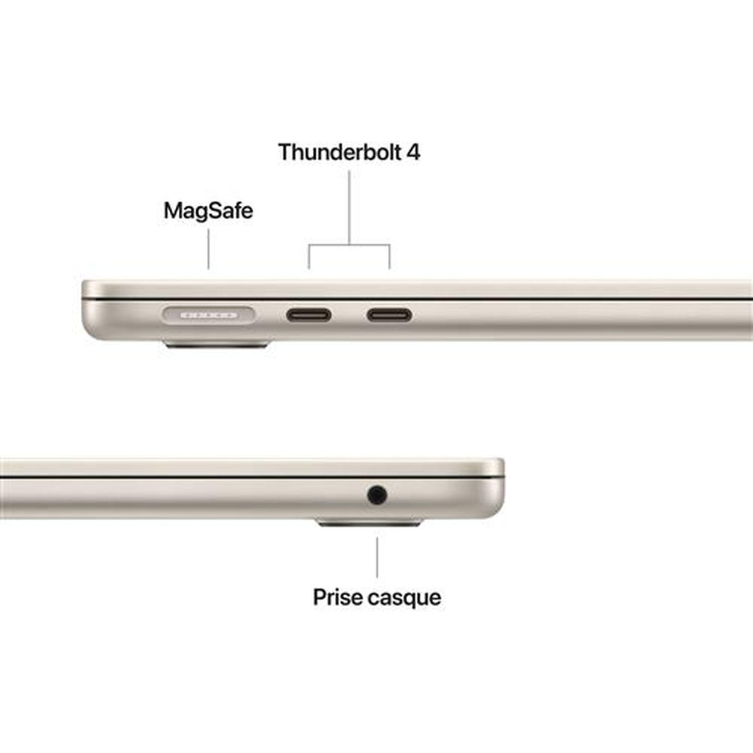Voir la diapositive 7 : APPLE Ordinateur portable MacBook Air 13'' 512 Go SSD 24Go RAM Puce M4 - Lumière Stellaire