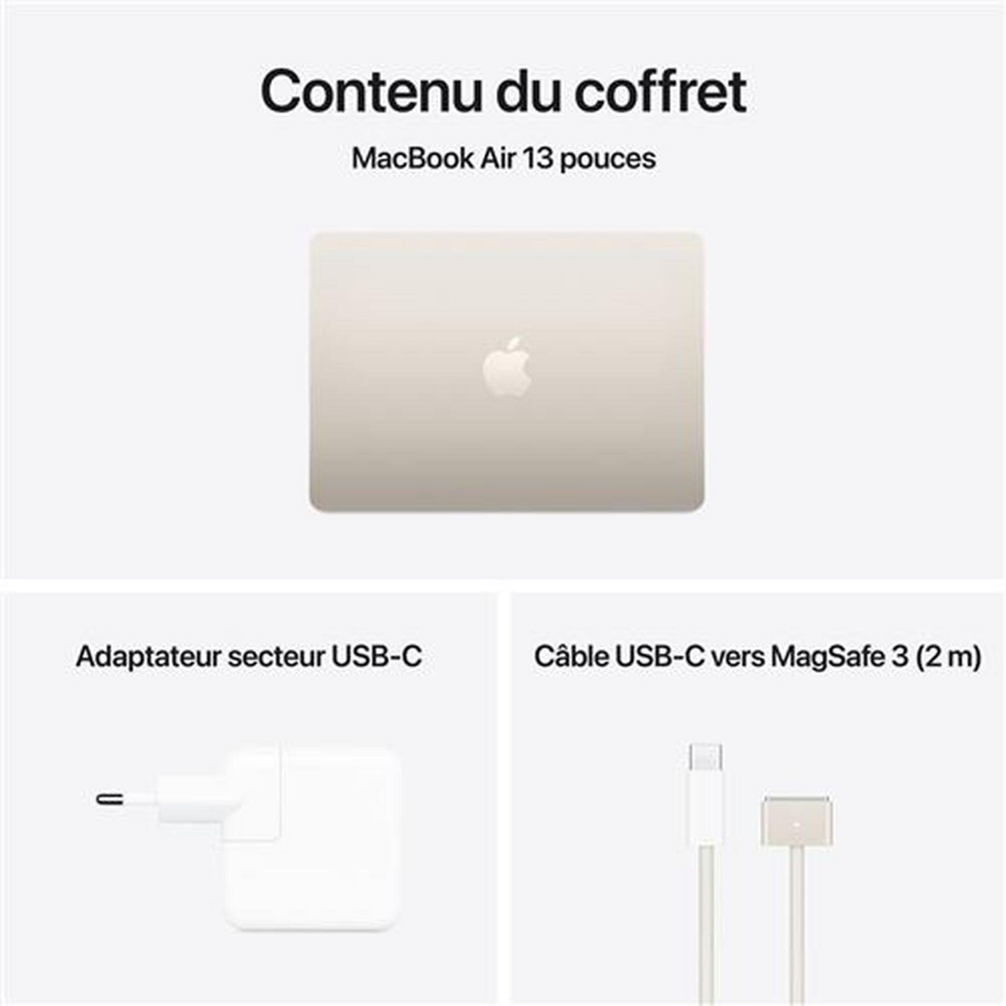 Voir la diapositive 11 : APPLE Ordinateur portable MacBook Air 13'' 512 Go SSD 24Go RAM Puce M4 - Lumière Stellaire