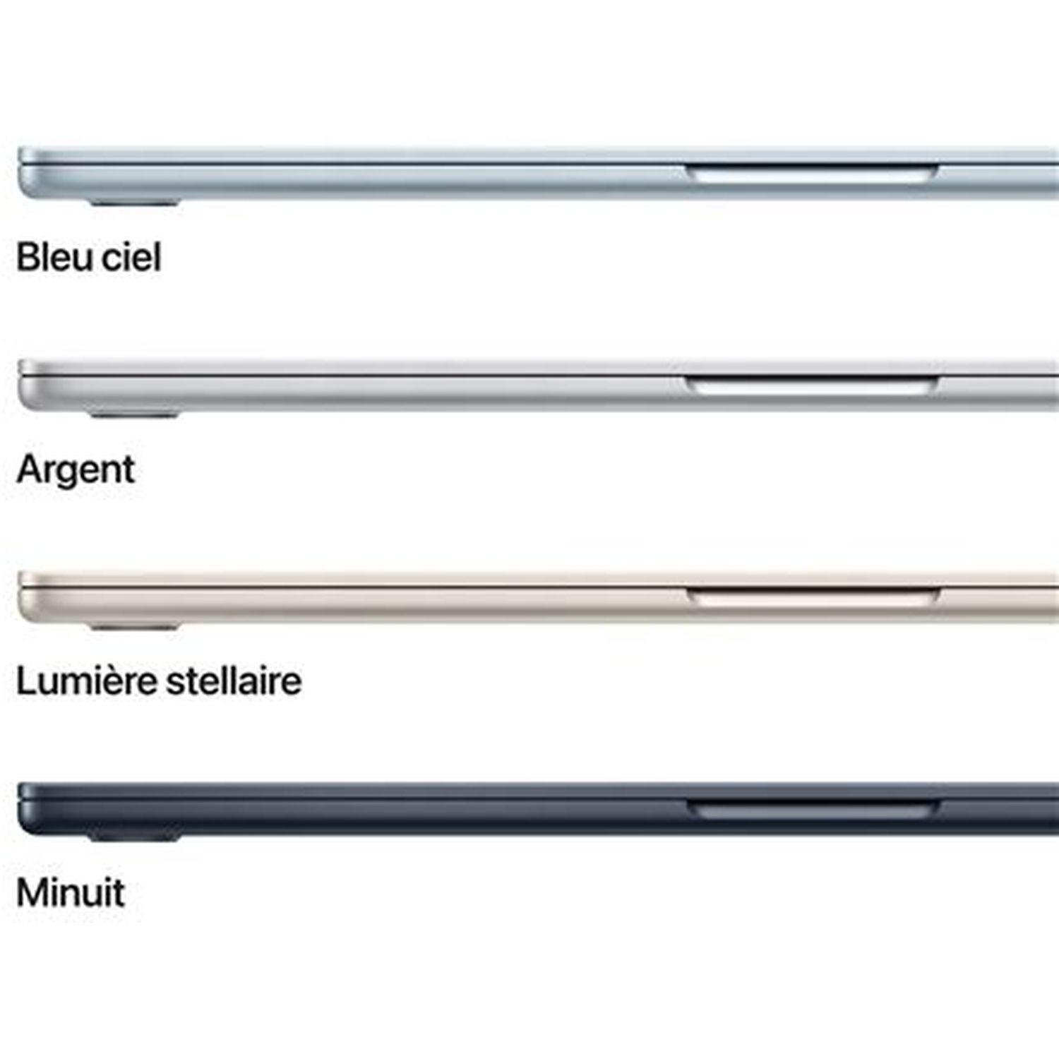 Voir la diapositive 3 : APPLE Ordinateur portable MacBook Air 15'' 512Go SSD 16Go RAM Puce M4 - Bleu ciel