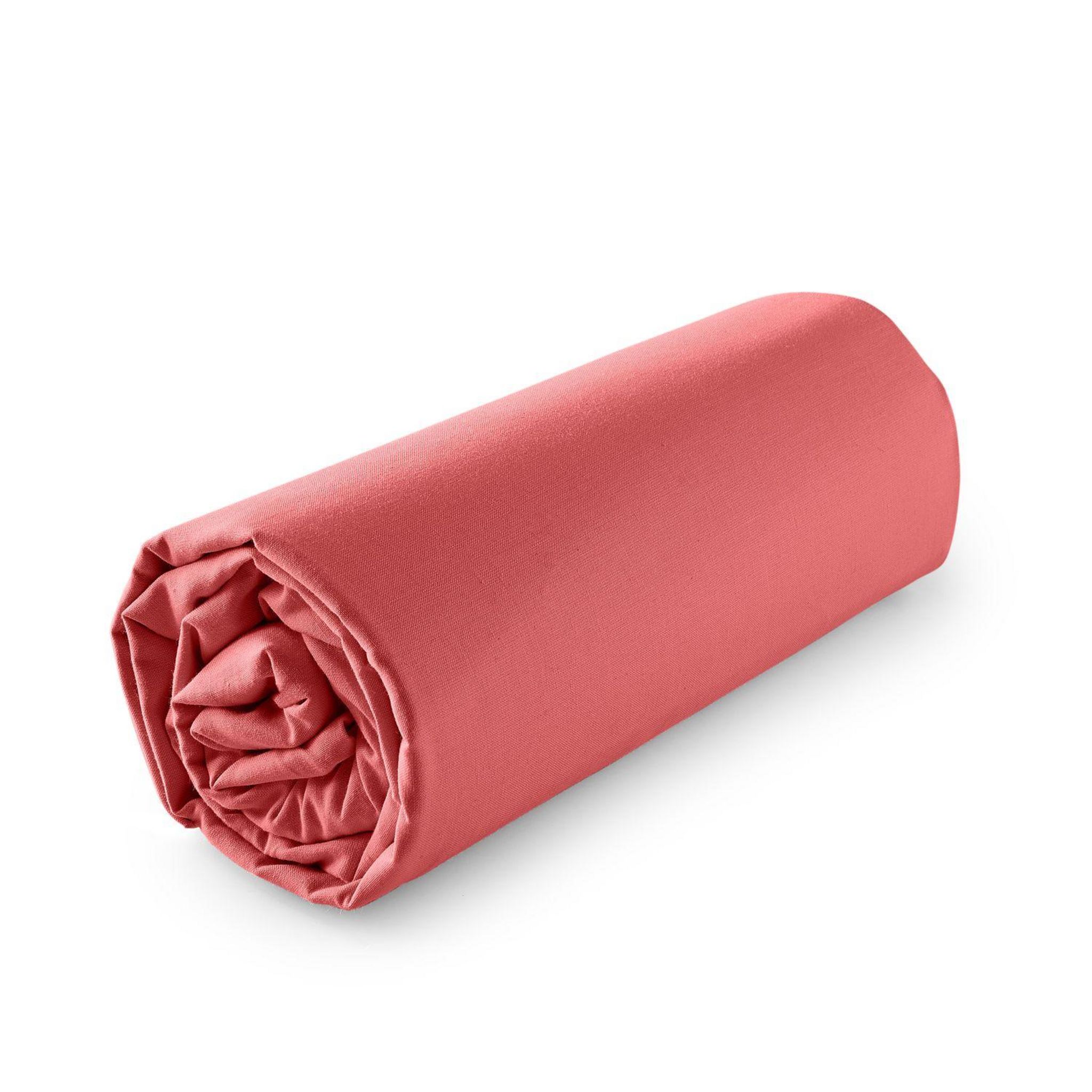 ACTUEL Drap housse uni en coton biologique RIO. Coloris disponibles : Rouge