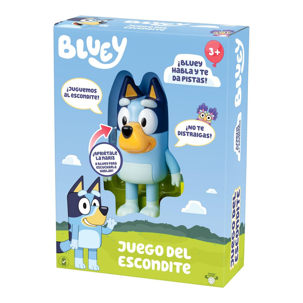 MOOSE Jeu de Cache-Cache Bluey avec Minuterie, Sons et Danses pour Enfants, Trouve la Figurine et Amuse-toi !