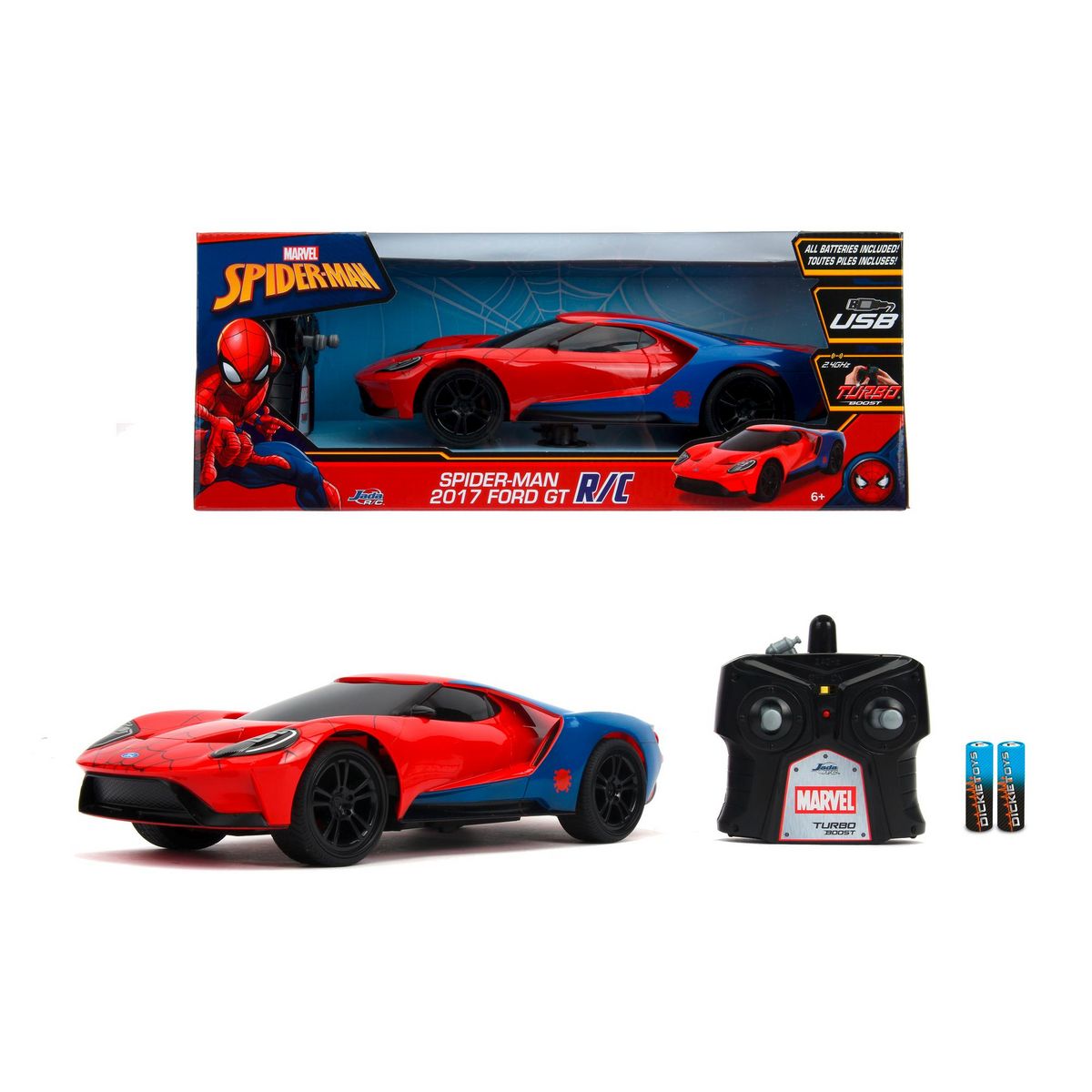 JADA Spiderman Voiture Radiocommandée Ford GT