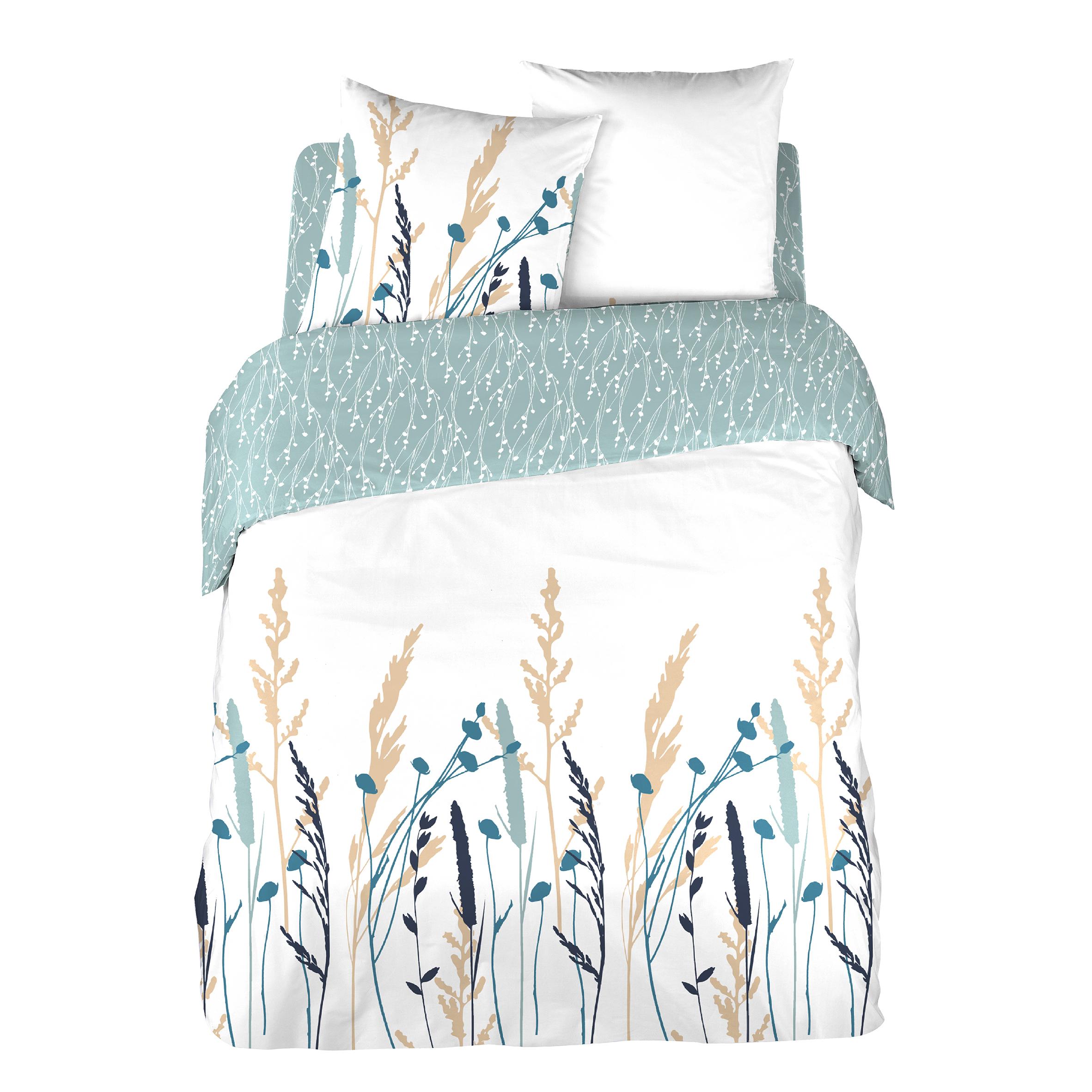 Voir la diapositive 2 : ACTUEL Parure housse de couette en percale de coton 65 fils DORIS