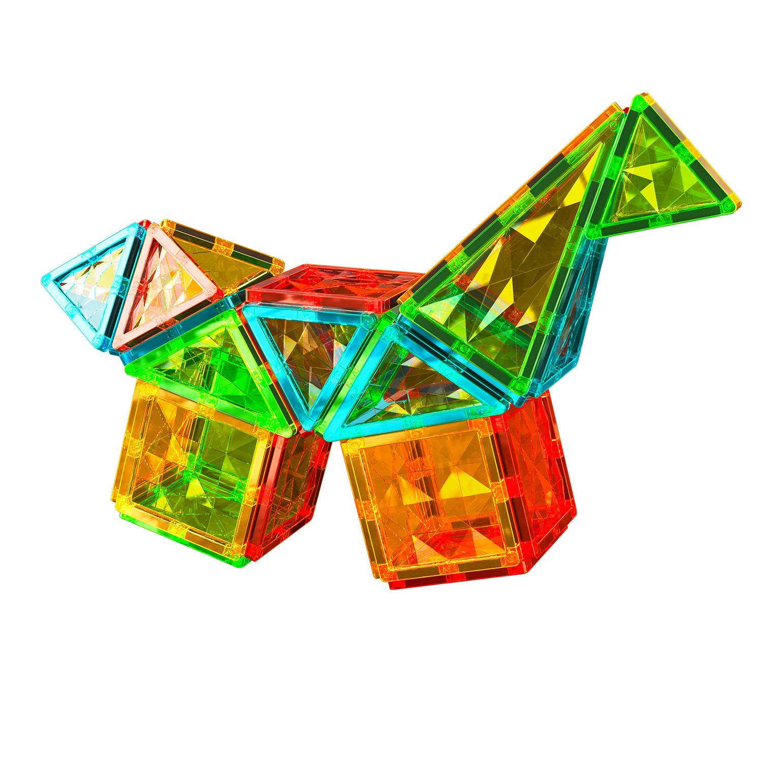 Voir la diapositive 5 : GEOMAG Jeu Magnetic Tiles 44 pièces