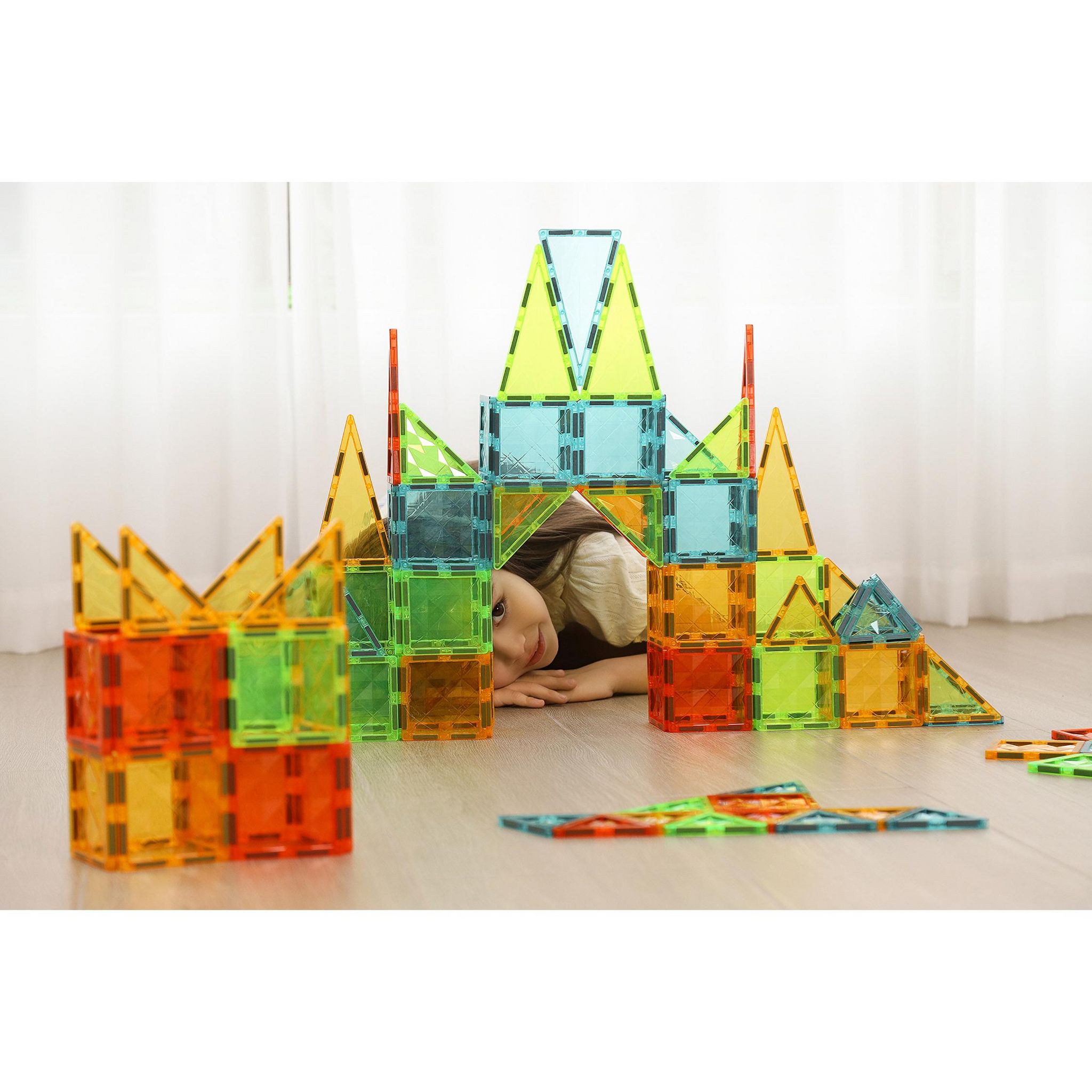 Voir la diapositive 9 : GEOMAG Jeu Magnetic Tiles 44 pièces