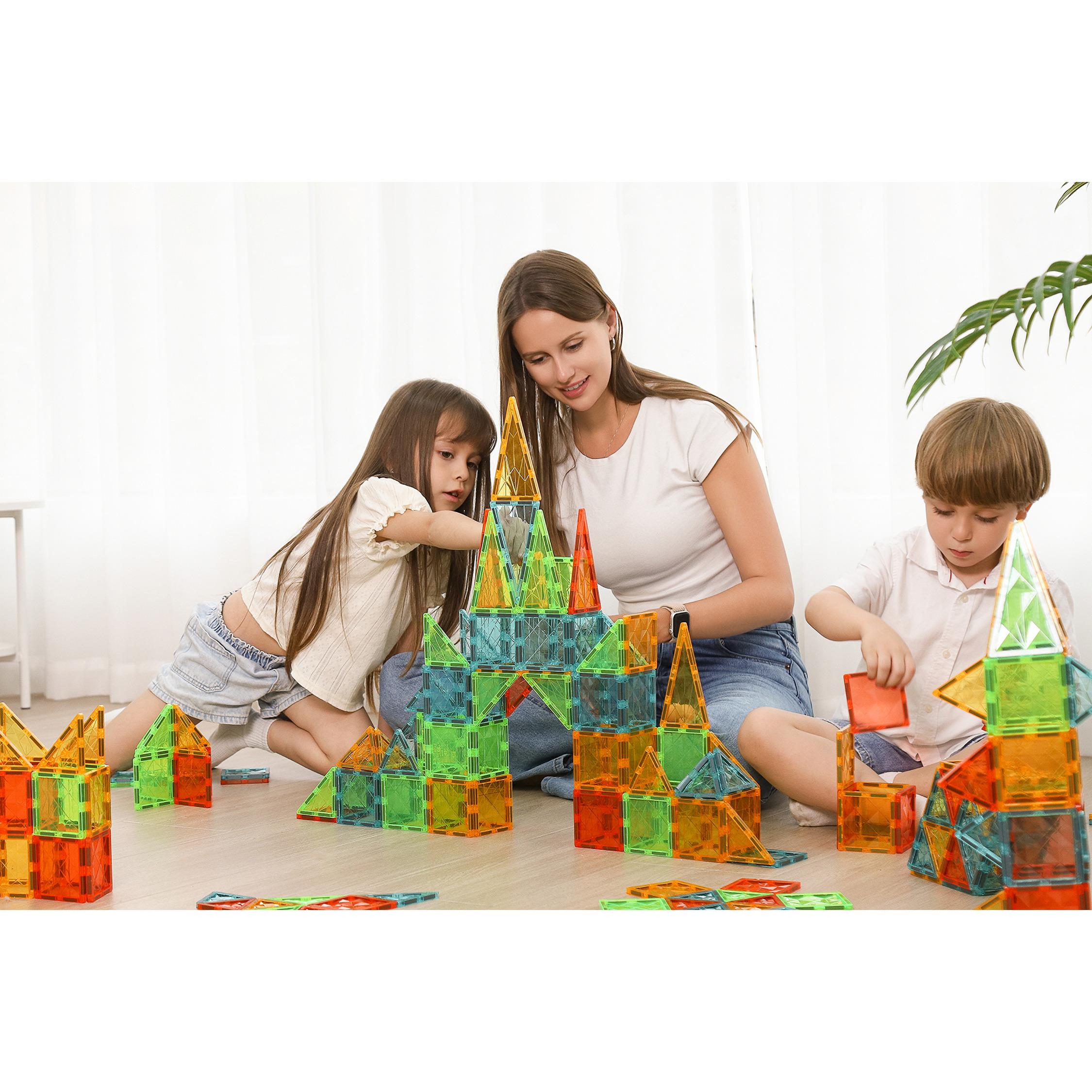 Voir la diapositive 10 : GEOMAG Jeu Magnetic Tiles 44 pièces