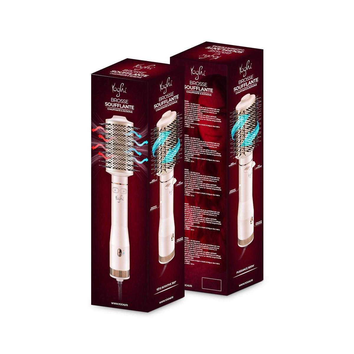 YOGHI Brosse soufflante rotative HAIR REVERSE - Rose
