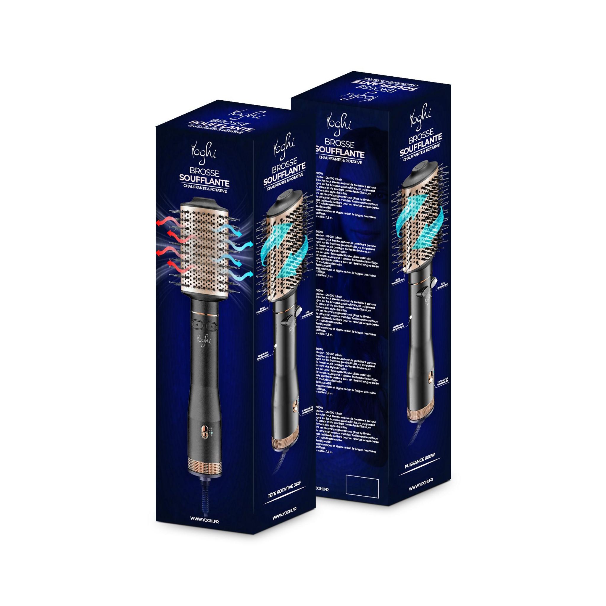 Voir la diapositive 8 : YOGHI Brosse soufflante rotative HAIR REVERSE - Noir