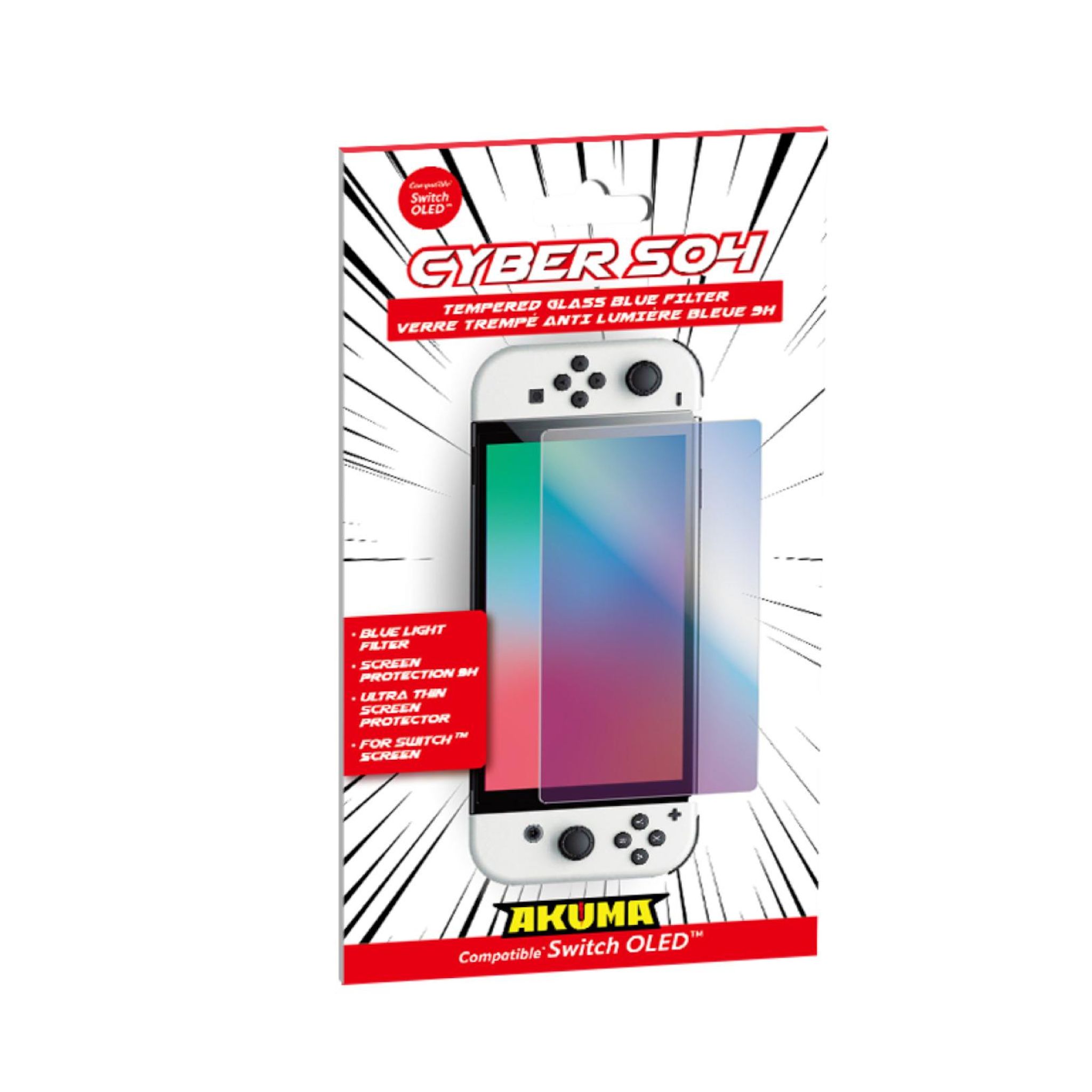 ASCENDEO Verre trempé filtre bleu pour Switch