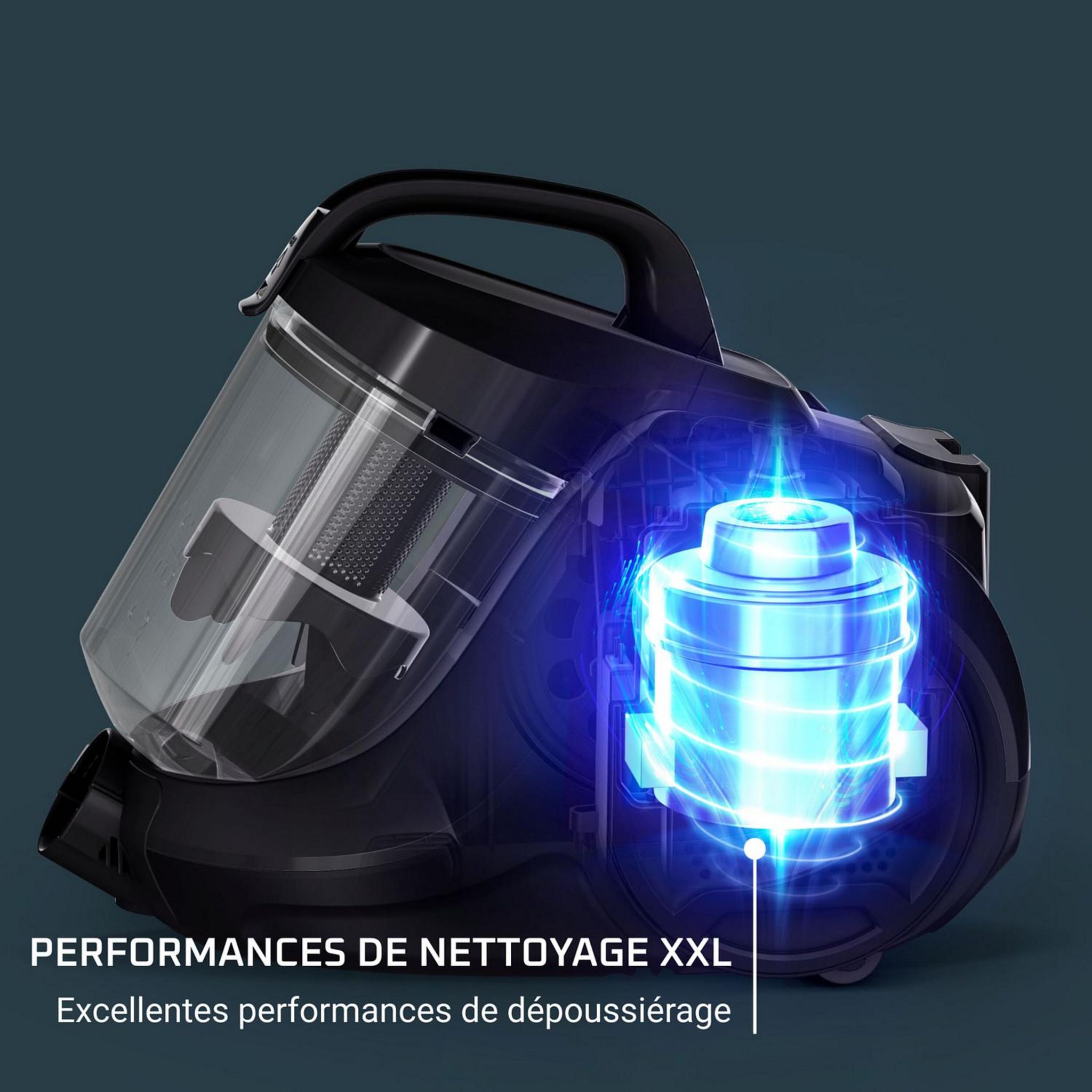 Voir la diapositive 2 : ROWENTA Aspirateur traîneau sans sac RO3725 - Noir