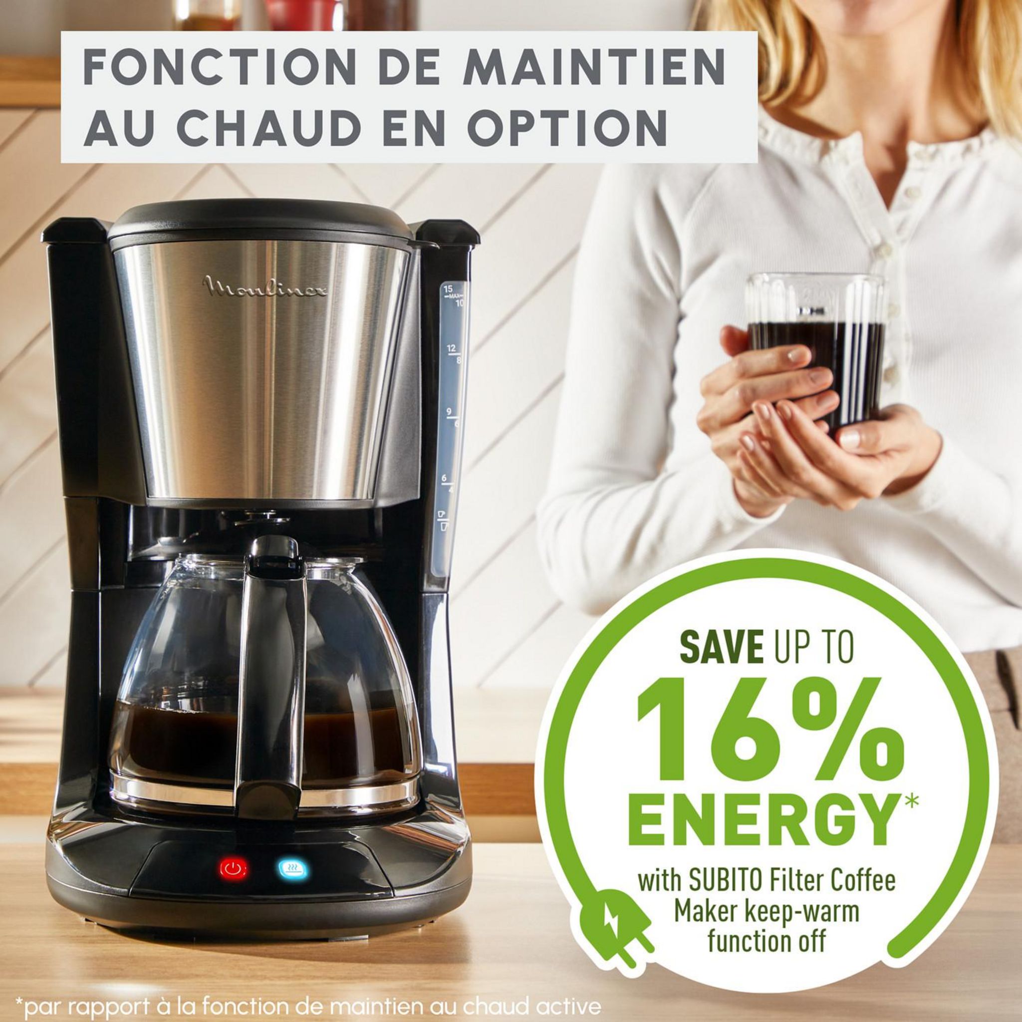 Voir la diapositive 2 : MOULINEX Cafetière filtre SUBITO 5 FG5S0DE0 - Noir