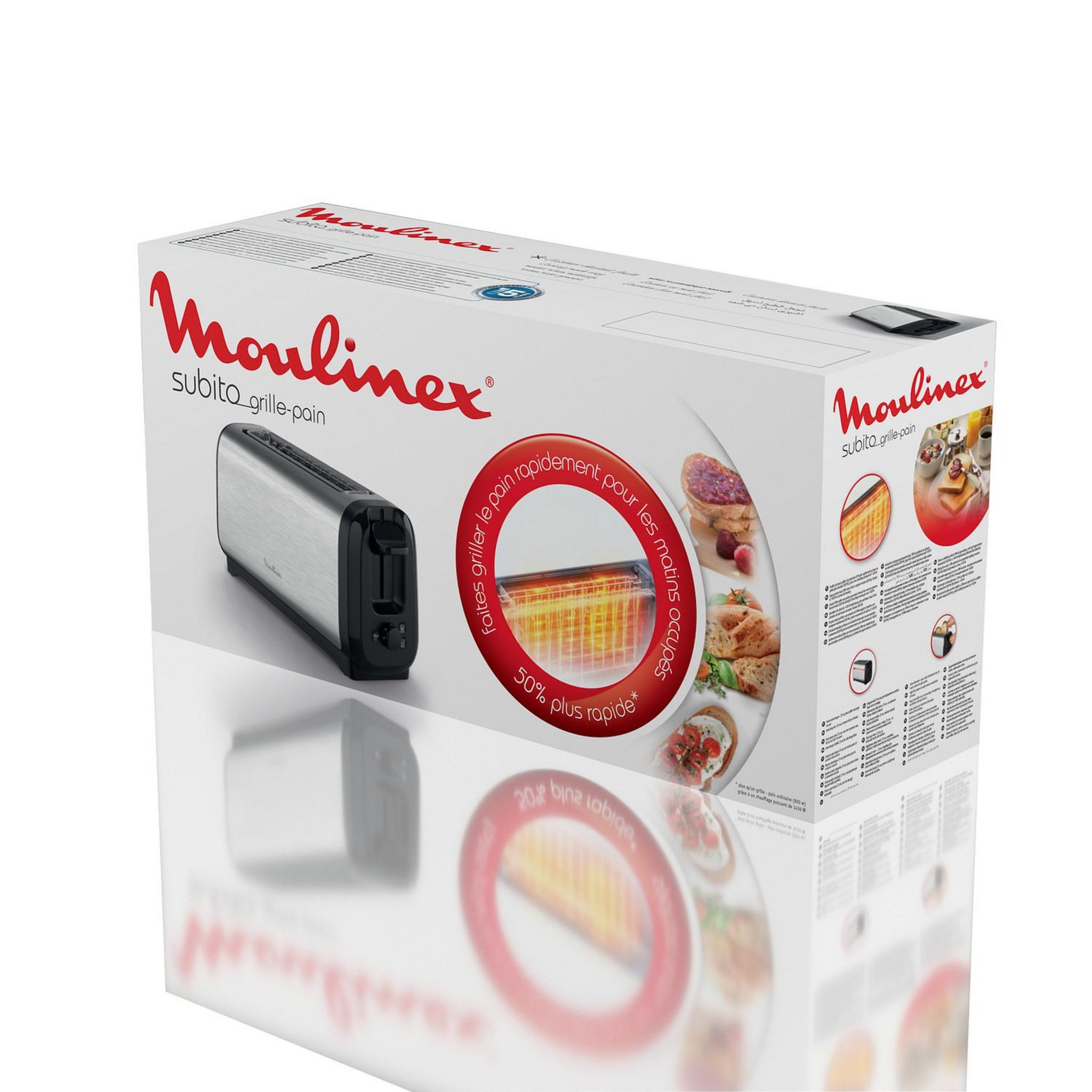 Voir la diapositive 8 : MOULINEX Grille pain LS5S0DE0 - Inox