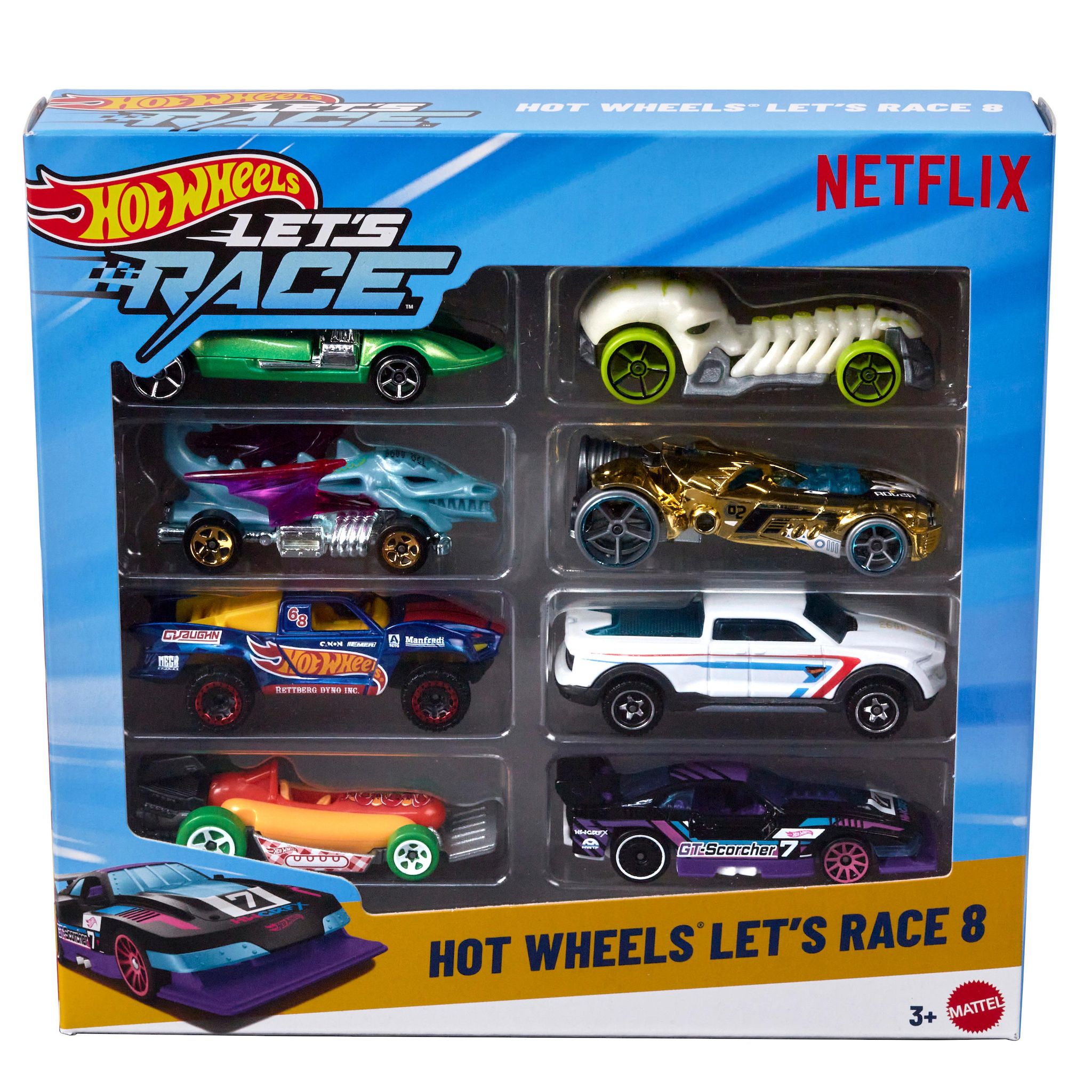 Voir la diapositive 3 : MATTEL Pack de 8 voitures Let's Race Hot Wheels
