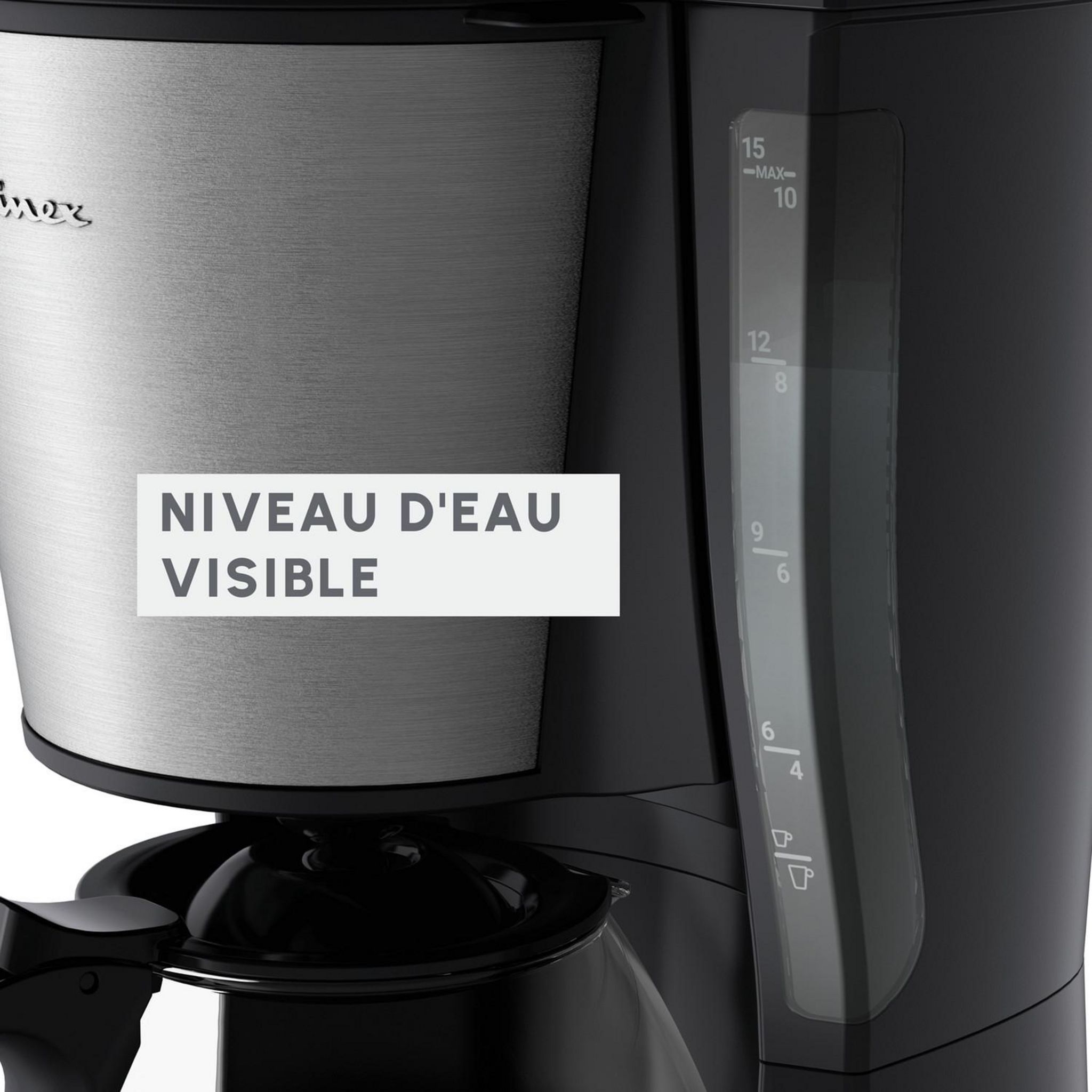 Voir la diapositive 3 : MOULINEX Cafetière filtre SUBITO FG5S2DEO - Noir
