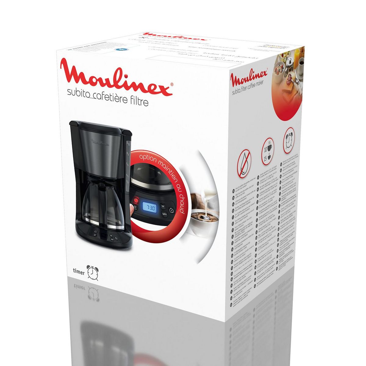 MOULINEX Cafetière filtre SUBITO FG5S2DEO - Noir