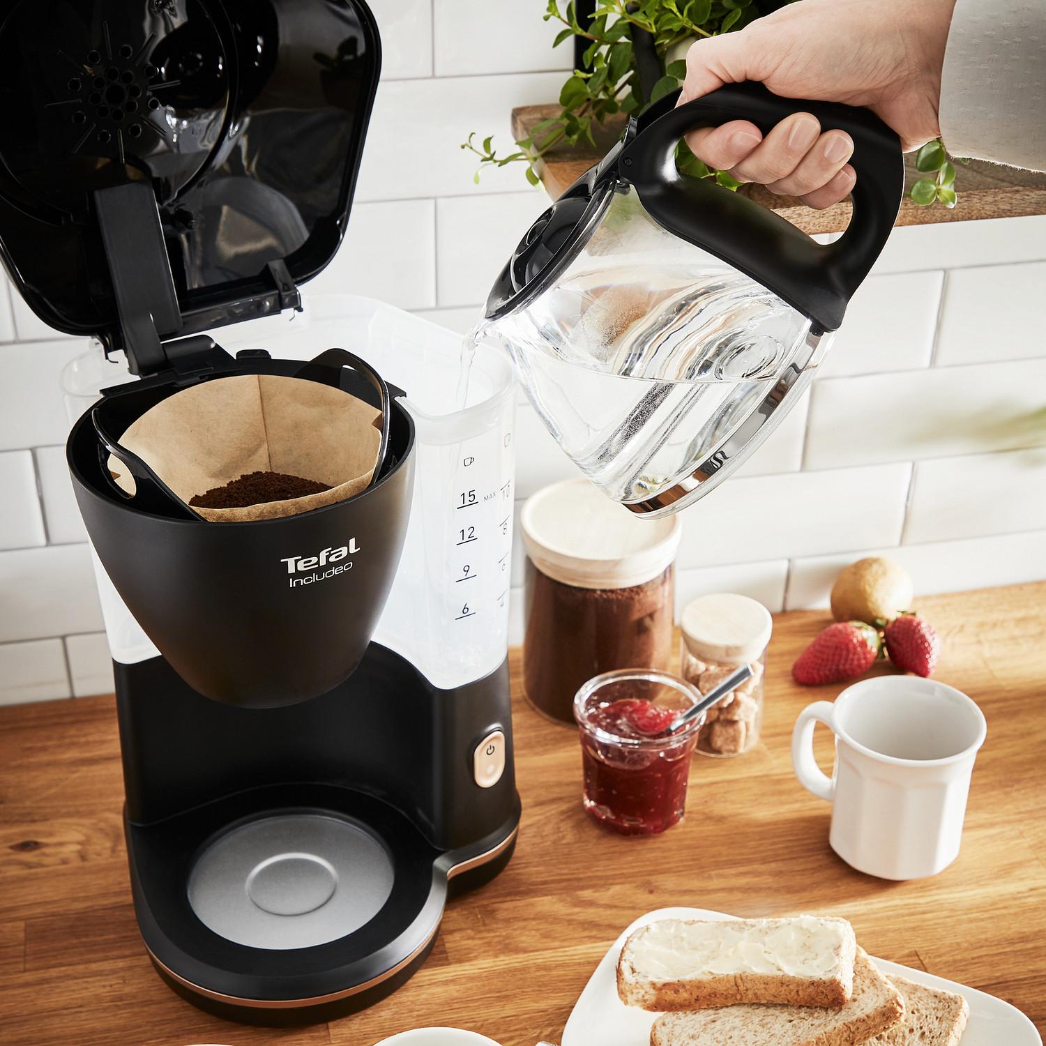 Voir la diapositive 2 : TEFAL Cafetière à filtre Includeo  CM533811 - Noir