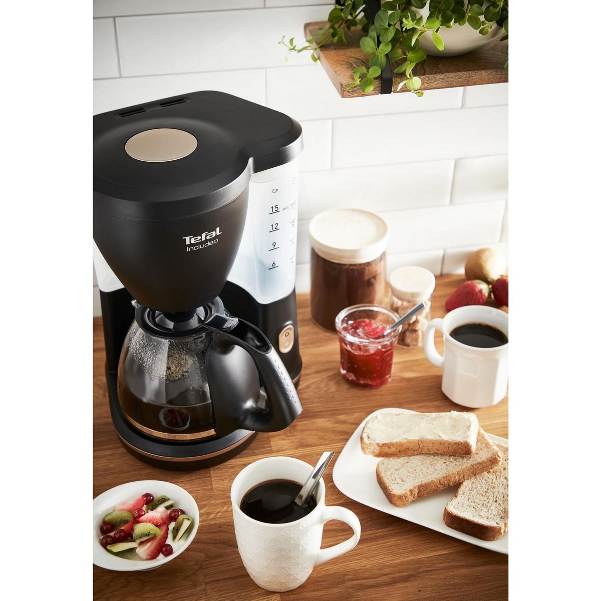 TEFAL Cafetière à filtre Includeo  CM533811 - Noir