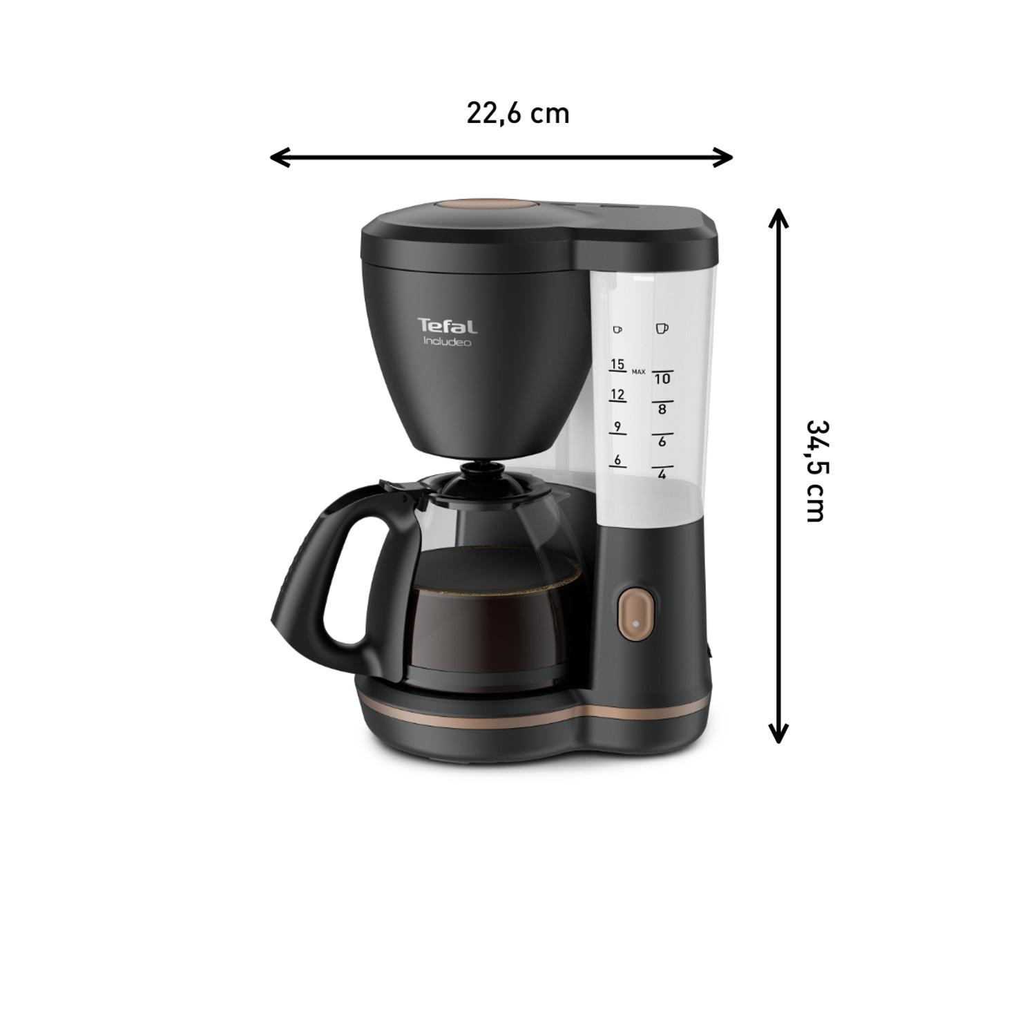 Voir la diapositive 5 : TEFAL Cafetière à filtre Includeo  CM533811 - Noir