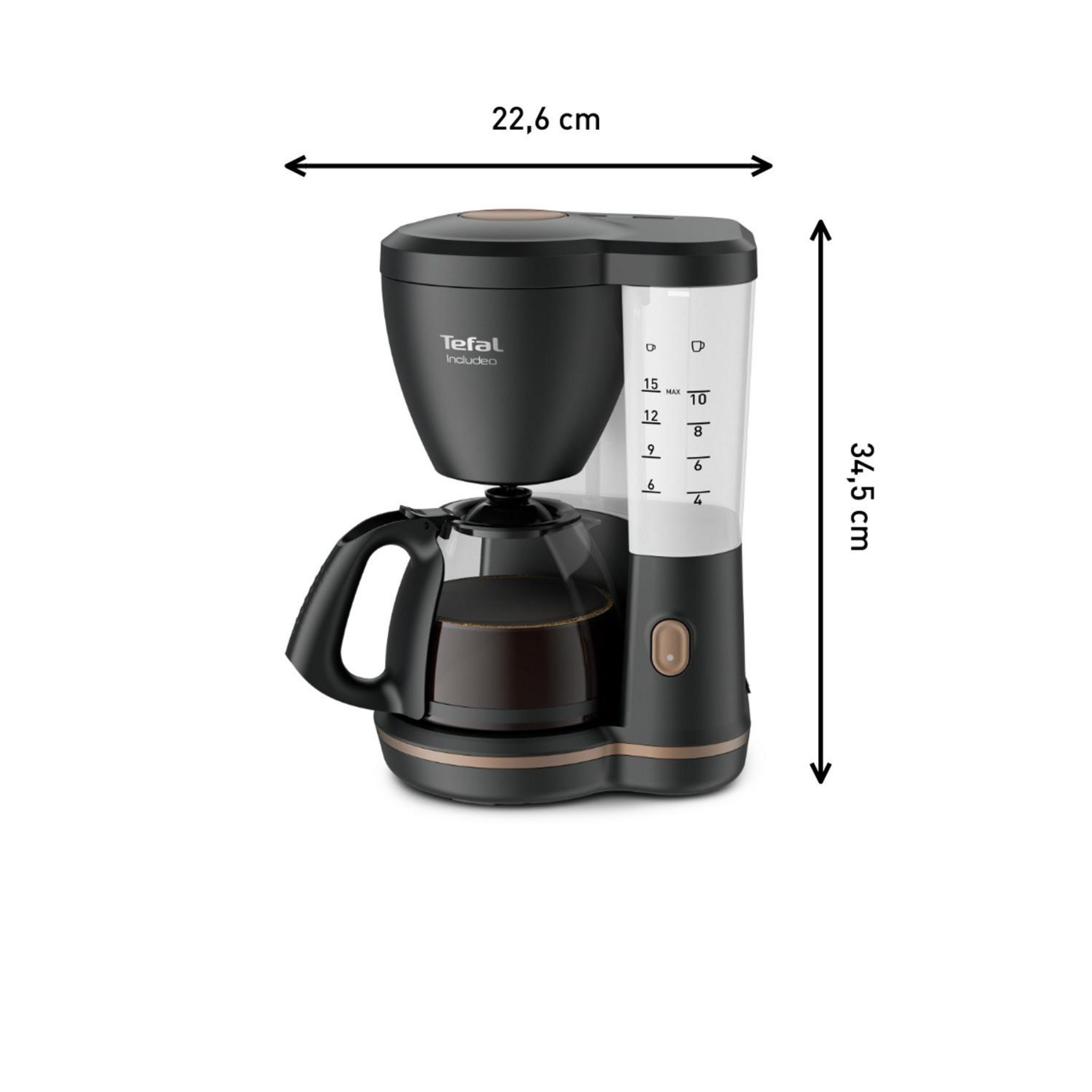 Voir la diapositive 5 : TEFAL Cafetière à filtre Includeo  CM533811 - Noir