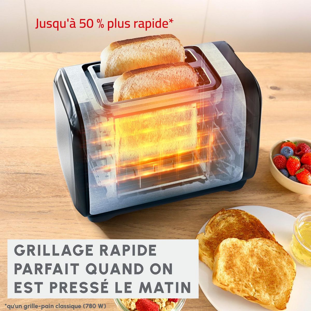 MOULINEX Grille-pain LT5S0DE0 - Inox