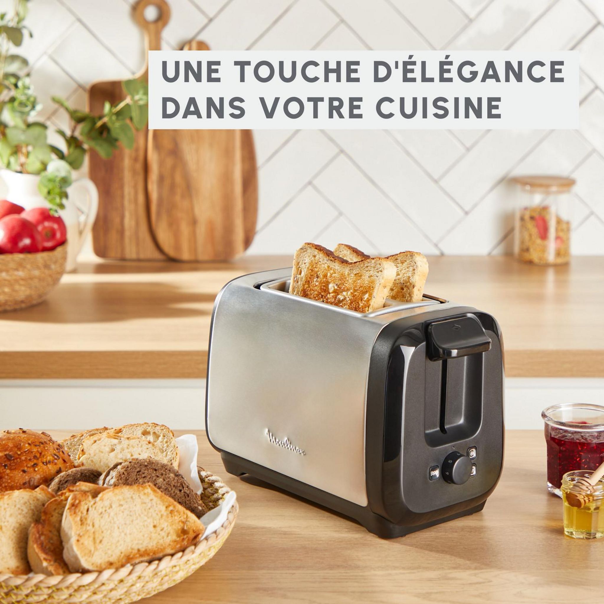 Voir la diapositive 4 : MOULINEX Grille-pain LT5S0DE0 - Inox