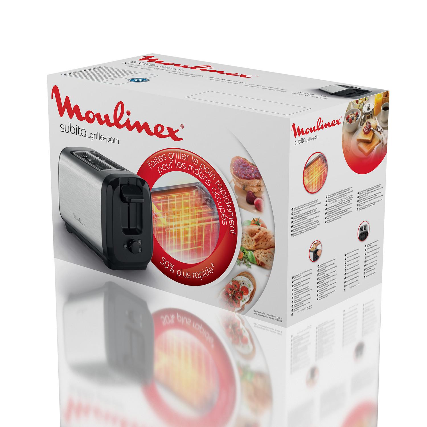 Voir la diapositive 8 : MOULINEX Grille-pain LT5S0DE0 - Inox