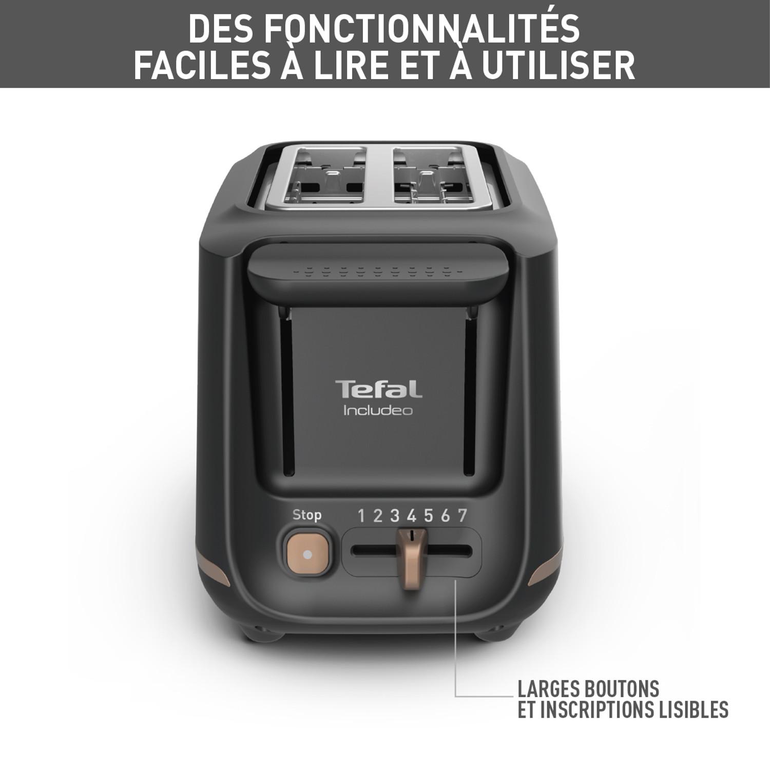 Voir la diapositive 2 : TEFAL Grille pain TT533811 - Noir