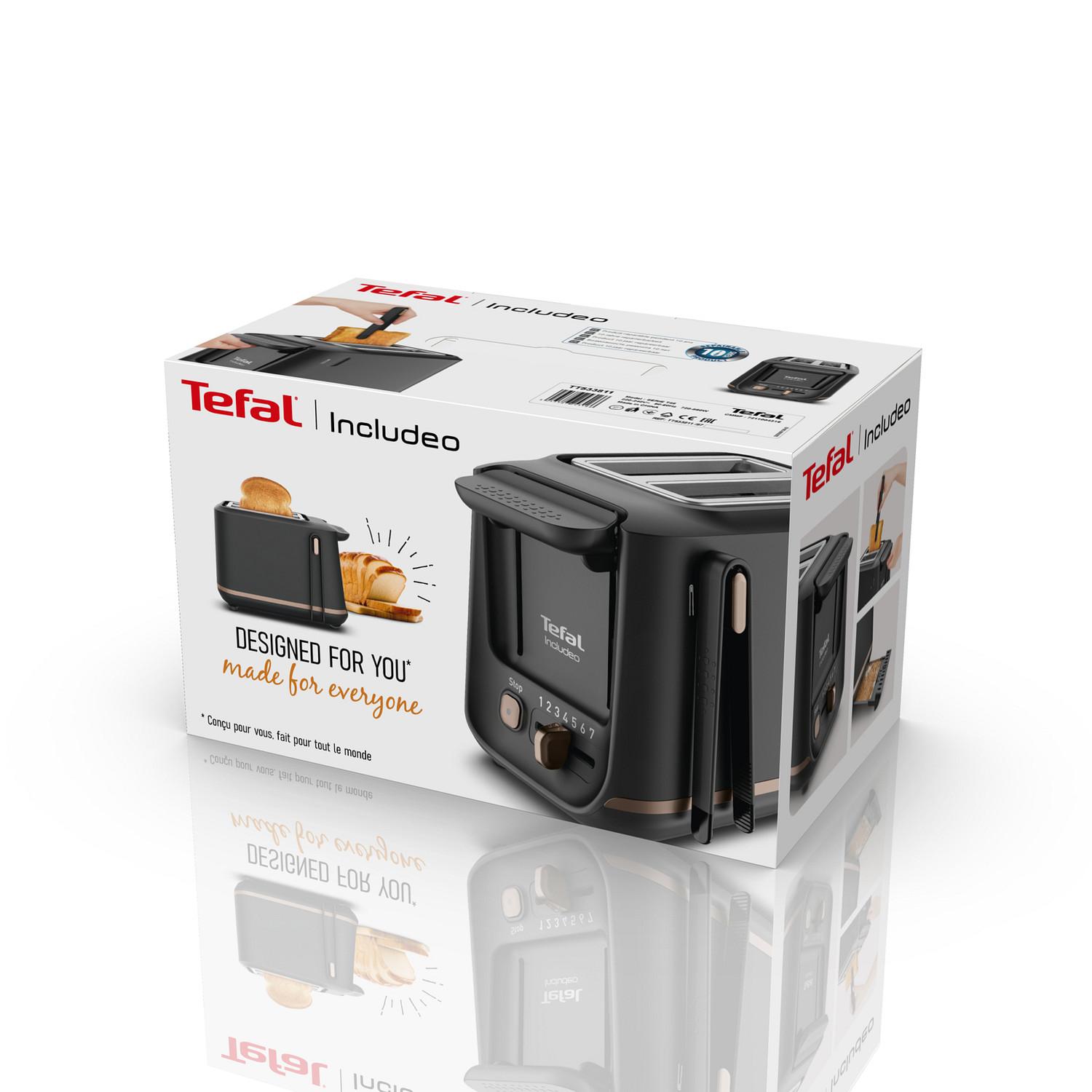 Voir la diapositive 8 : TEFAL Grille pain TT533811 - Noir