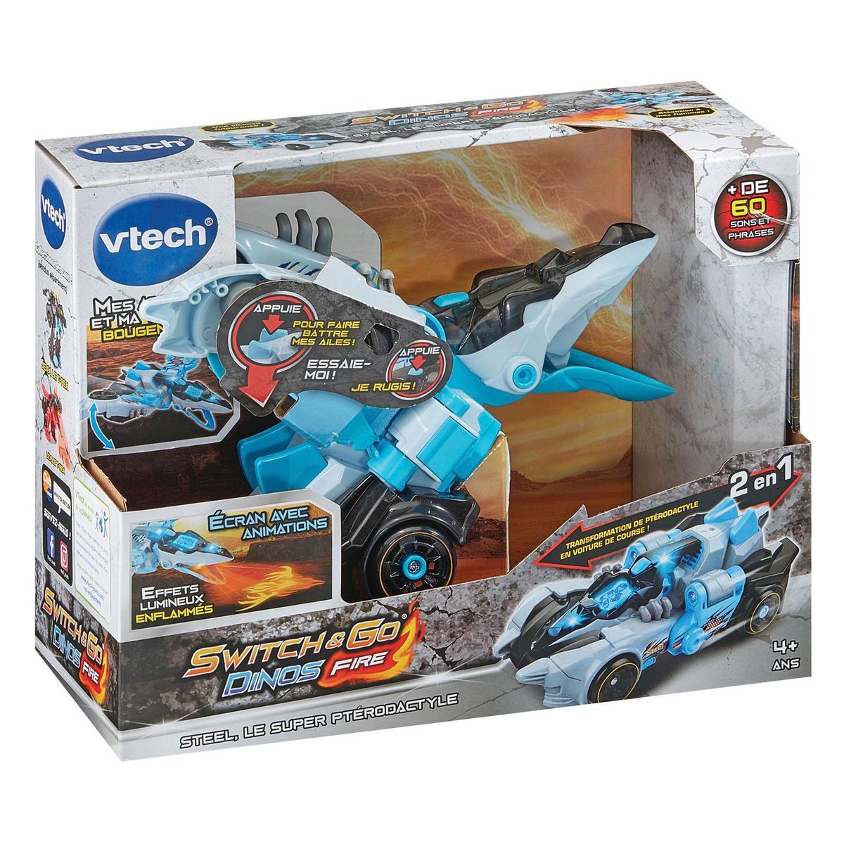 VTECH Switch & Go Dinos Fire - Steel, le super Ptérodactyle