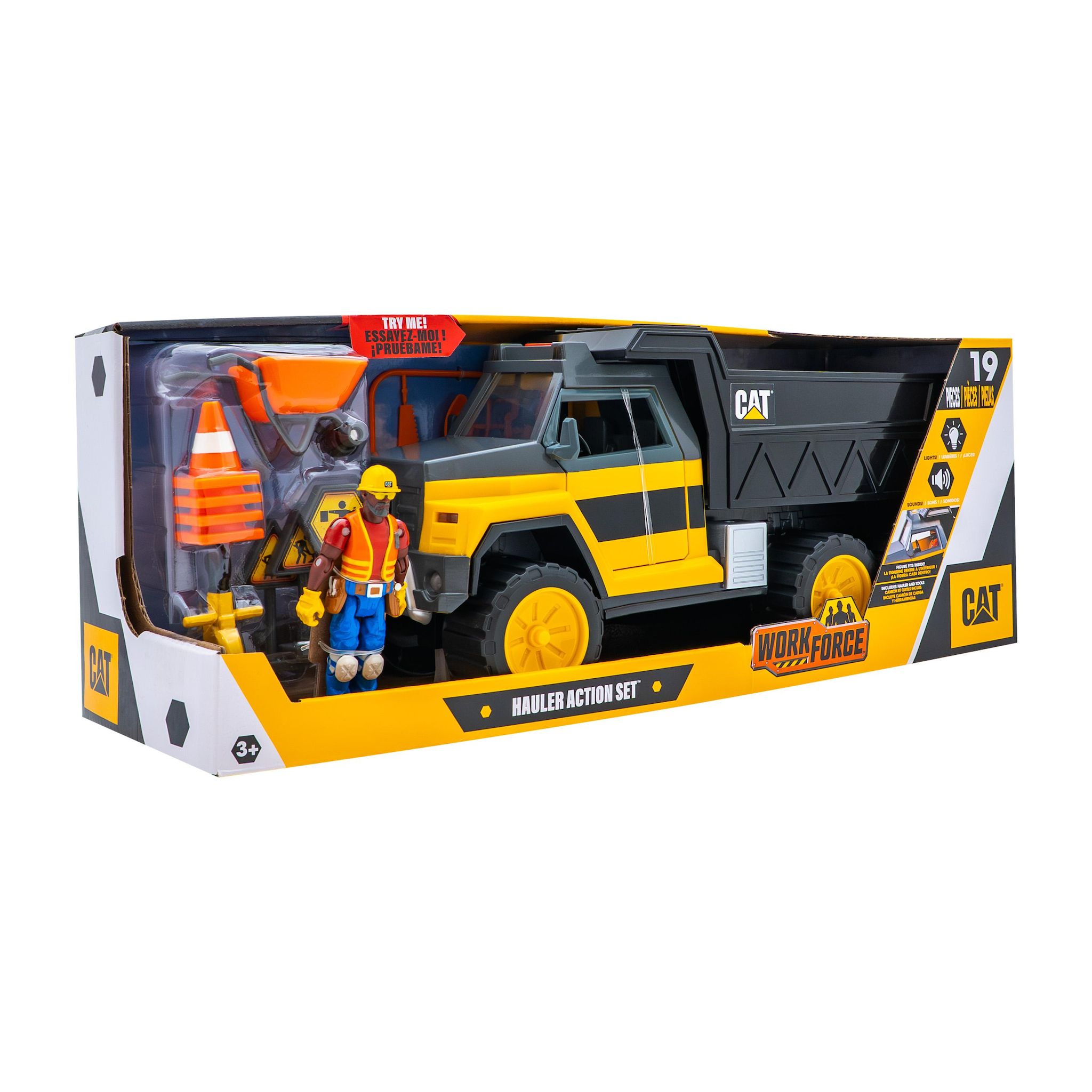 Voir la diapositive 3 : CAT Camion Benne Workforce Jaune et Noir