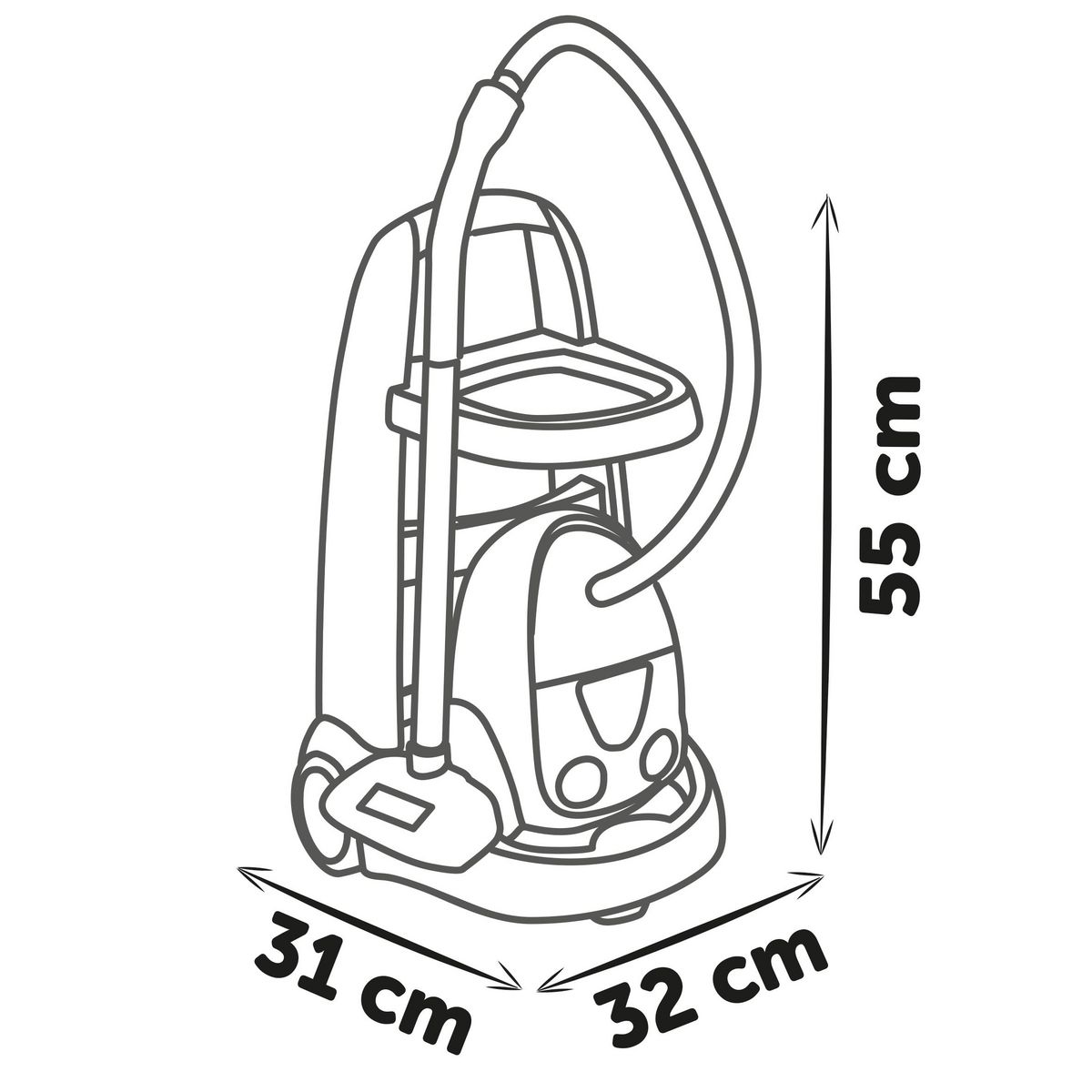 SMOBY Chariot de ménage avec aspirateur Rowenta