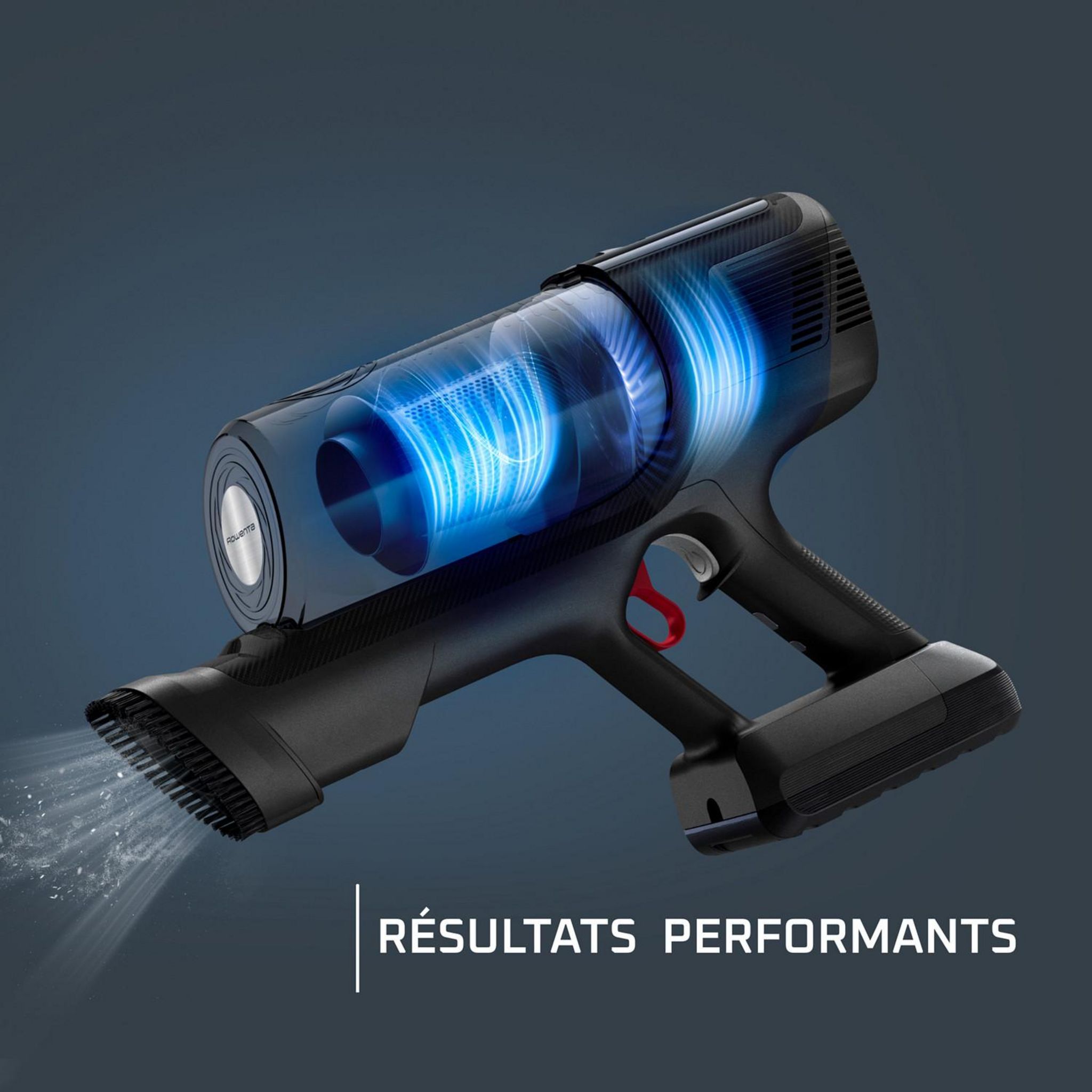 Voir la diapositive 2 : ROWENTA Aspirateur balai RH6472 - Rouge et gris