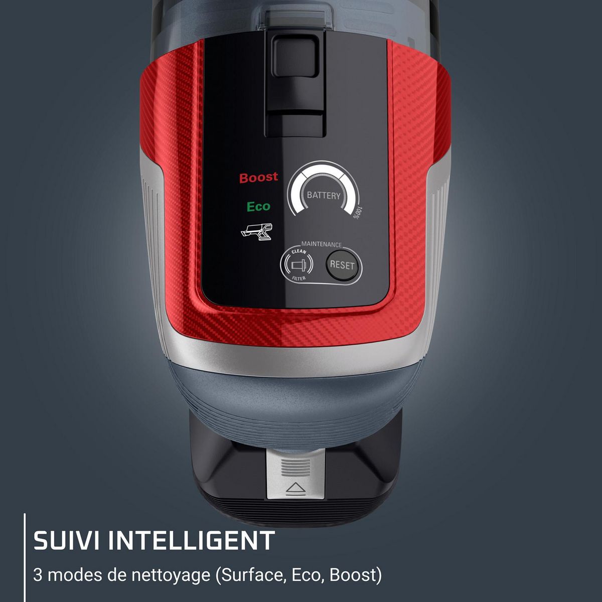 ROWENTA Aspirateur balai RH6472 - Rouge et gris