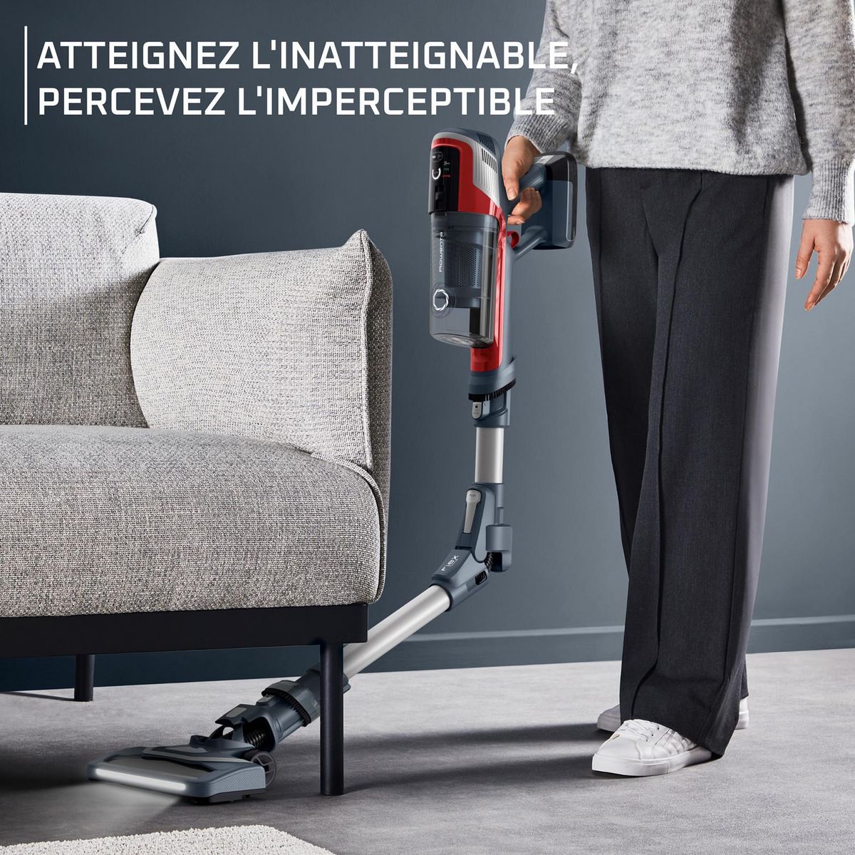 ROWENTA Aspirateur balai RH6472 - Rouge et gris