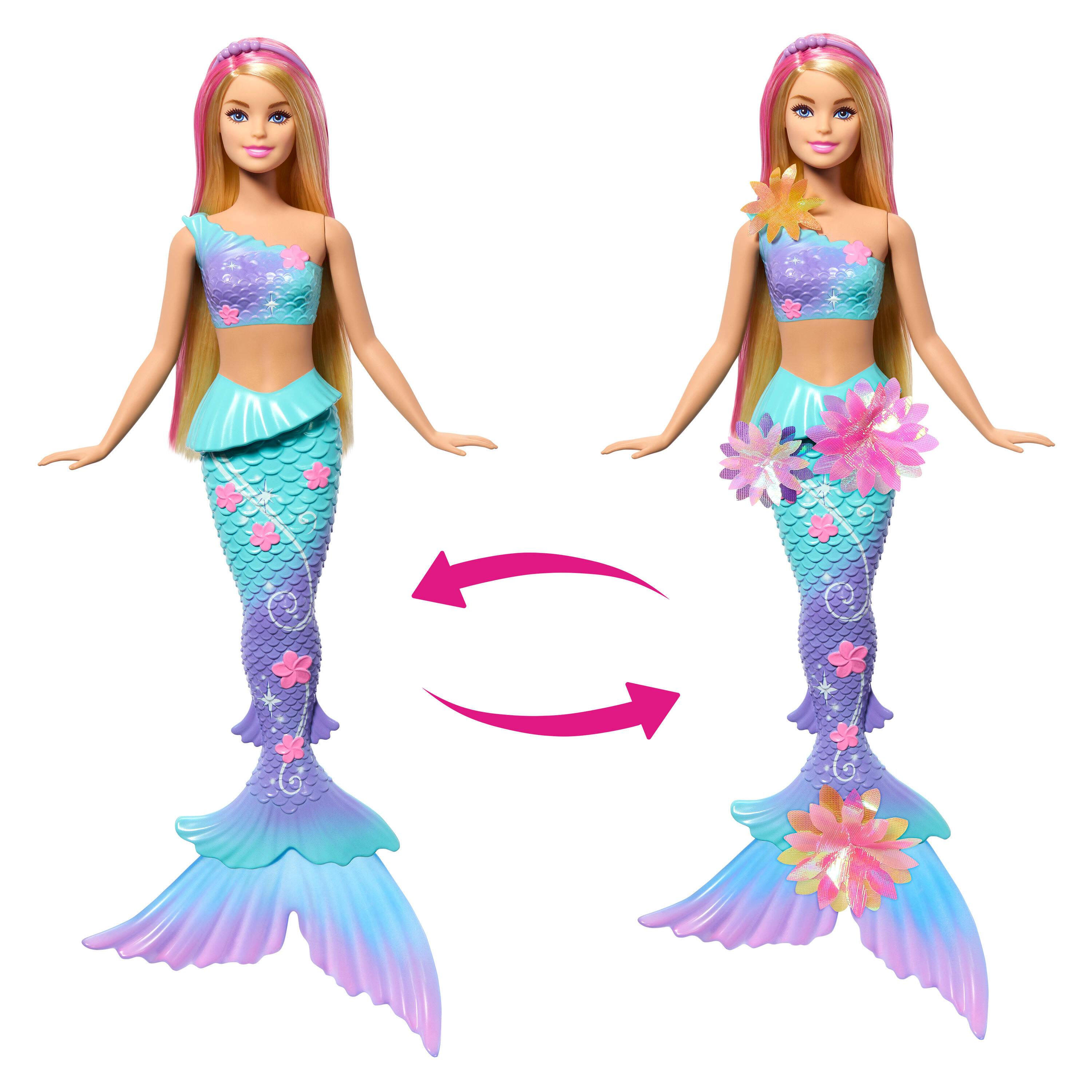 Voir la diapositive 4 : BARBIE Poupée Barbie Sirène Fleurs Magiques Blonde