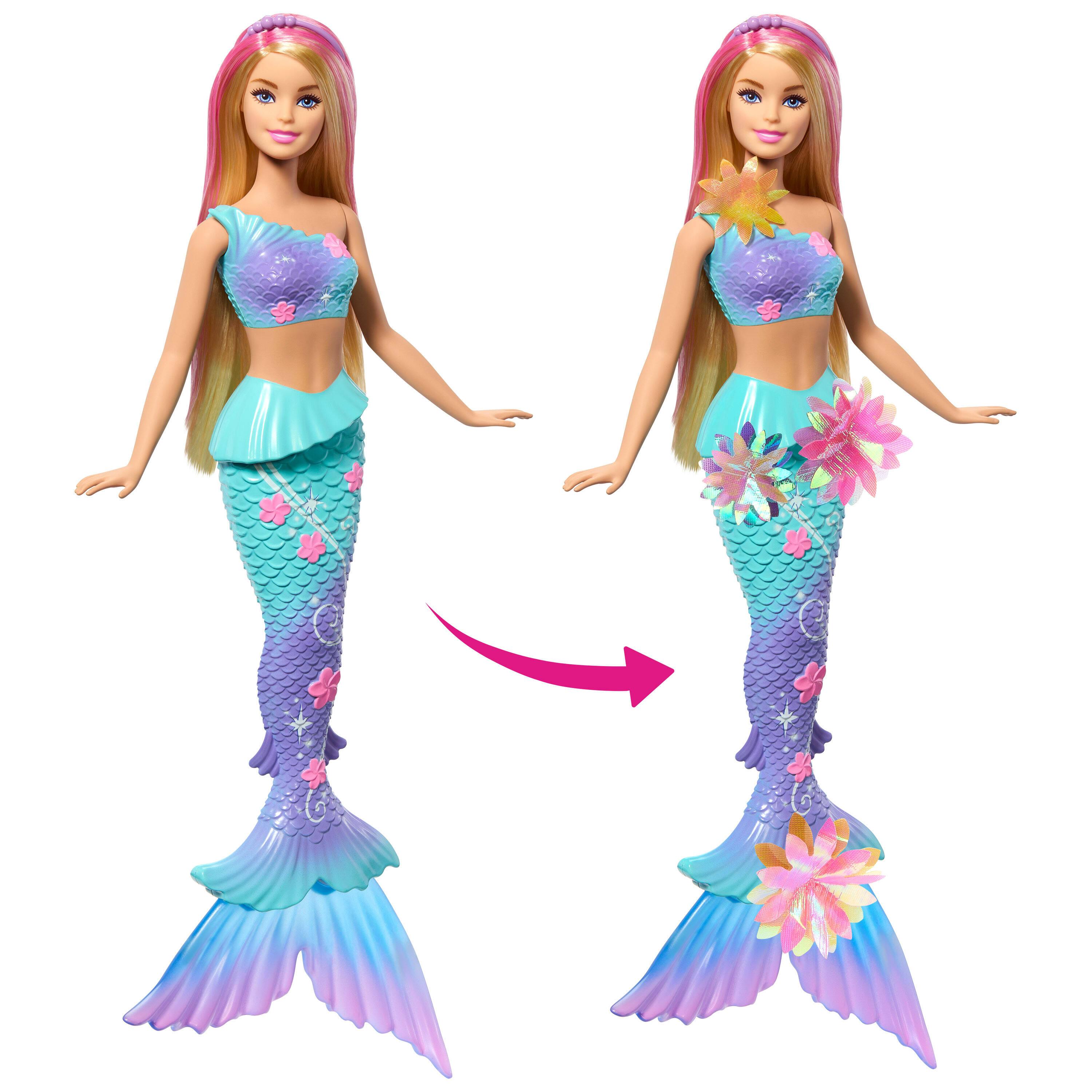 Voir la diapositive 5 : BARBIE Poupée Barbie Sirène Fleurs Magiques Blonde