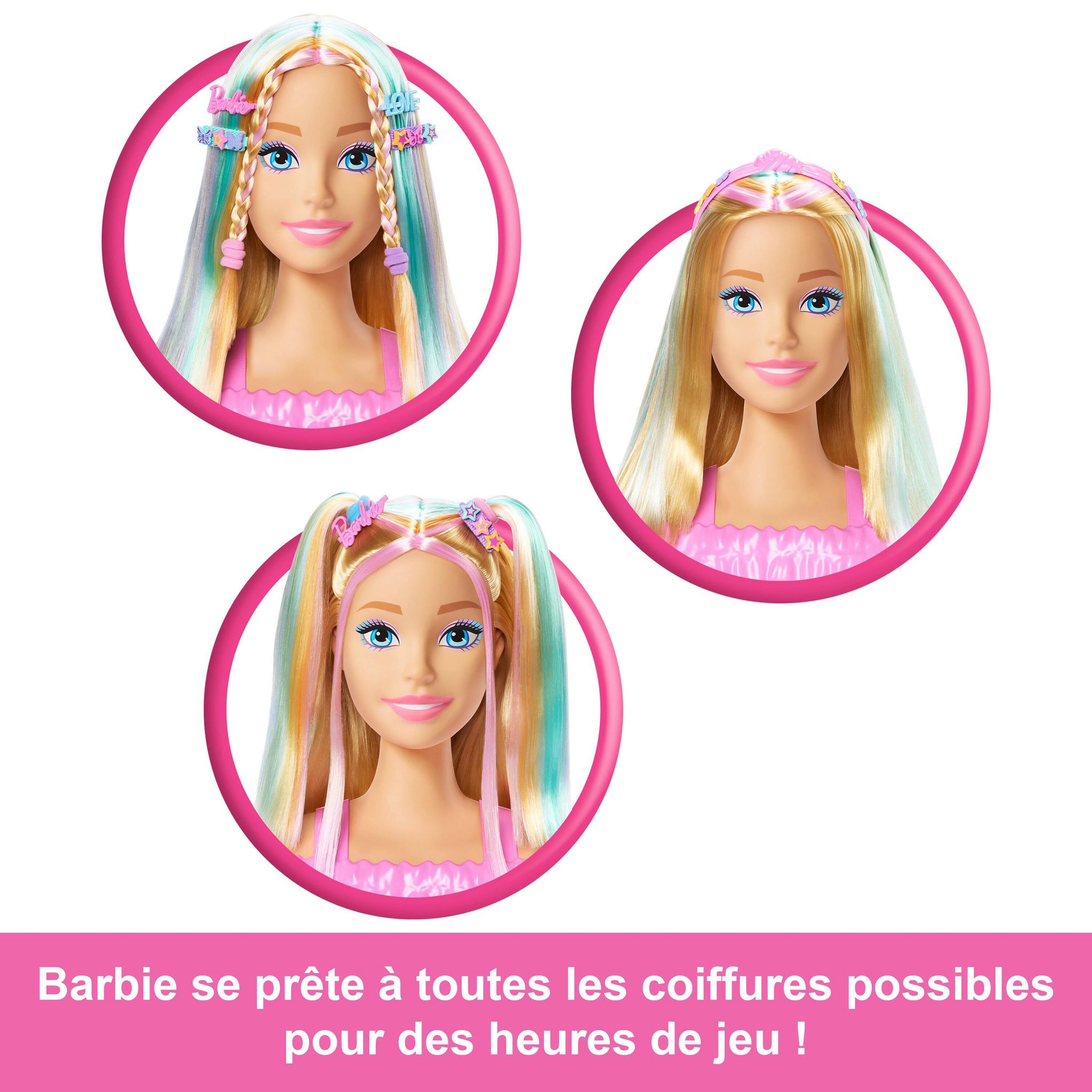 Voir la diapositive 3 : BARBIE Tête à coiffer Barbie - Blonde